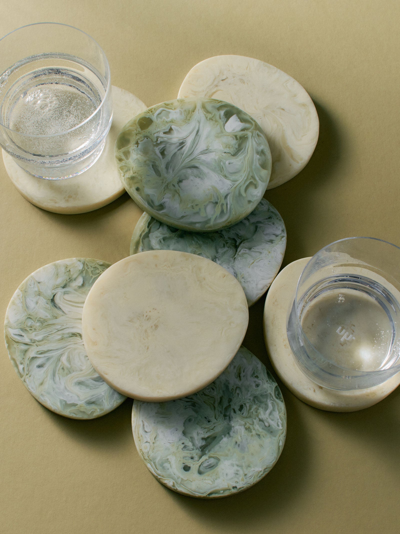 Resin Coasters Set 4 Pistachio 