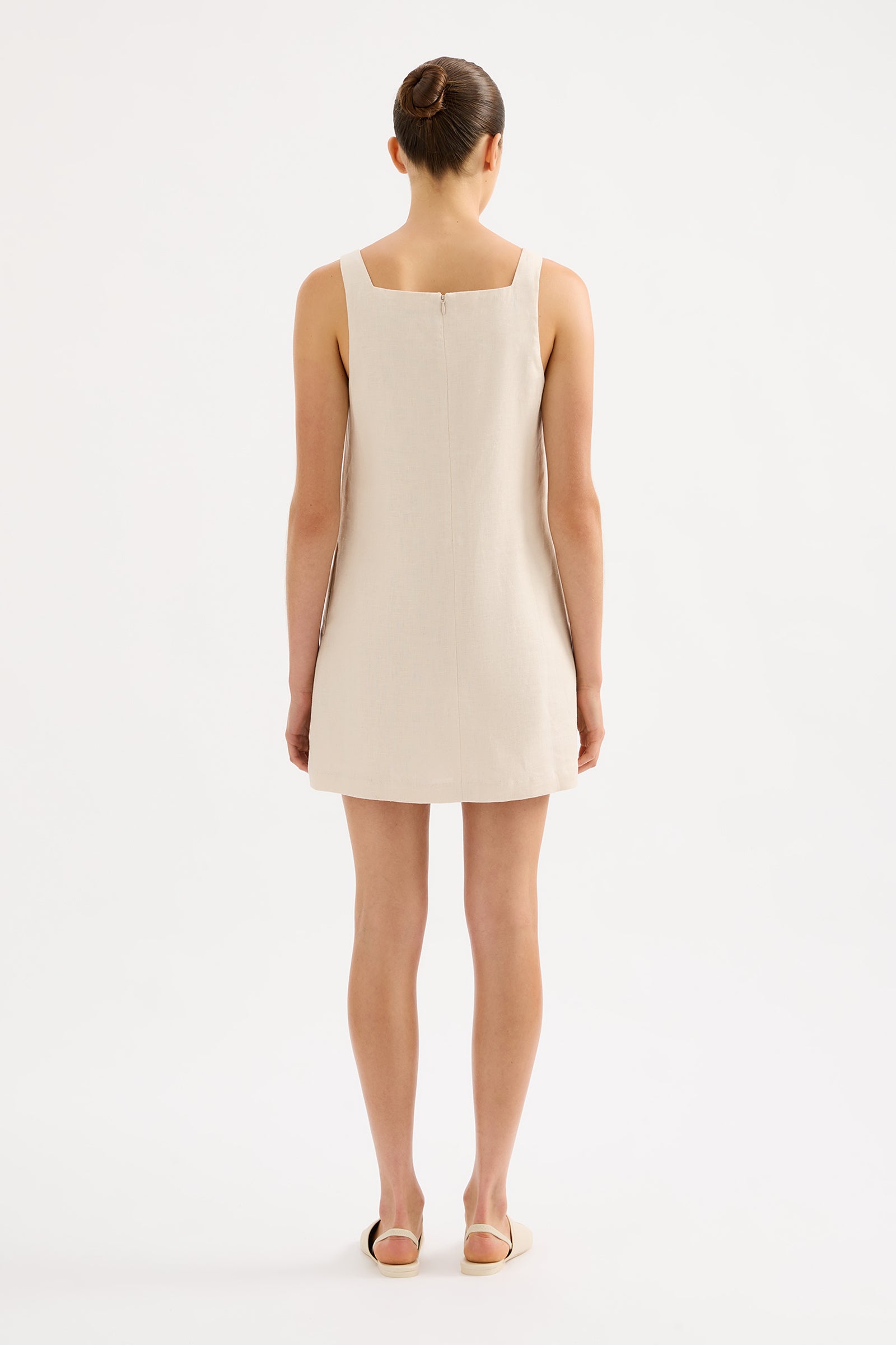 Eden Linen Mini Dress Cream 