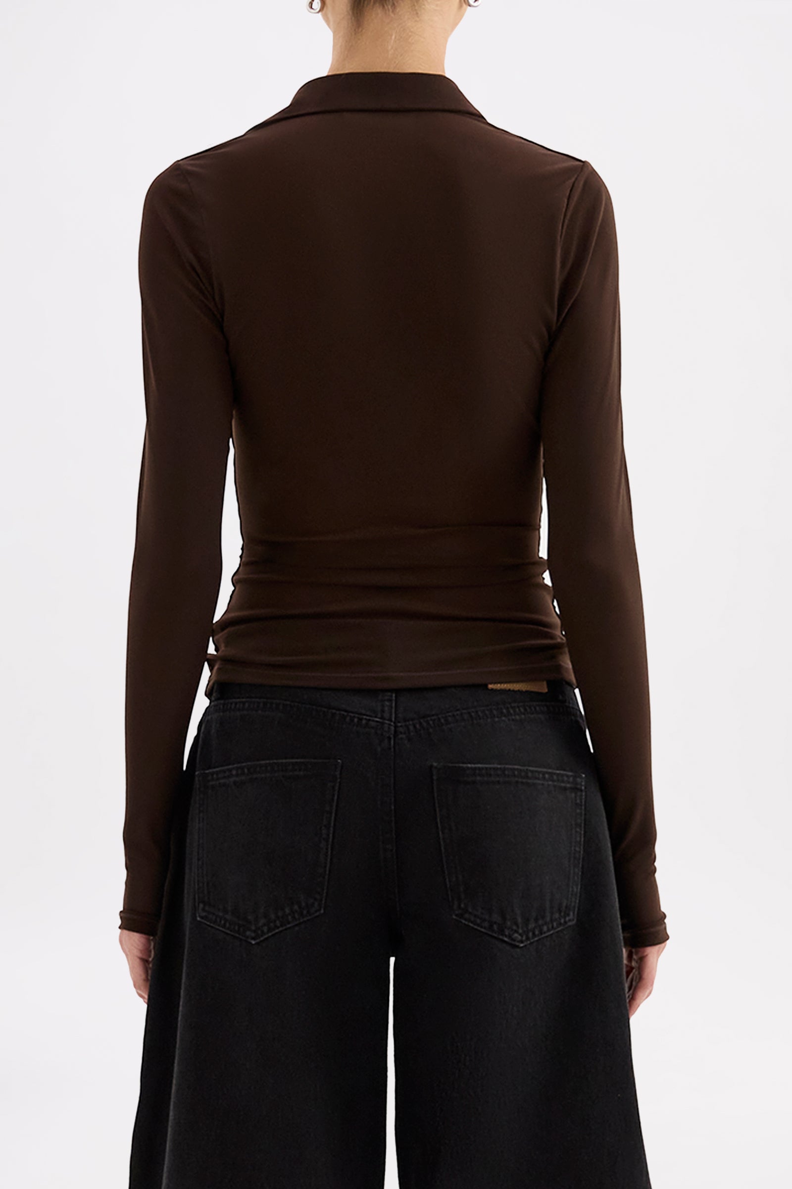 Venus Cowl Neck Top Dark Chocolate 
