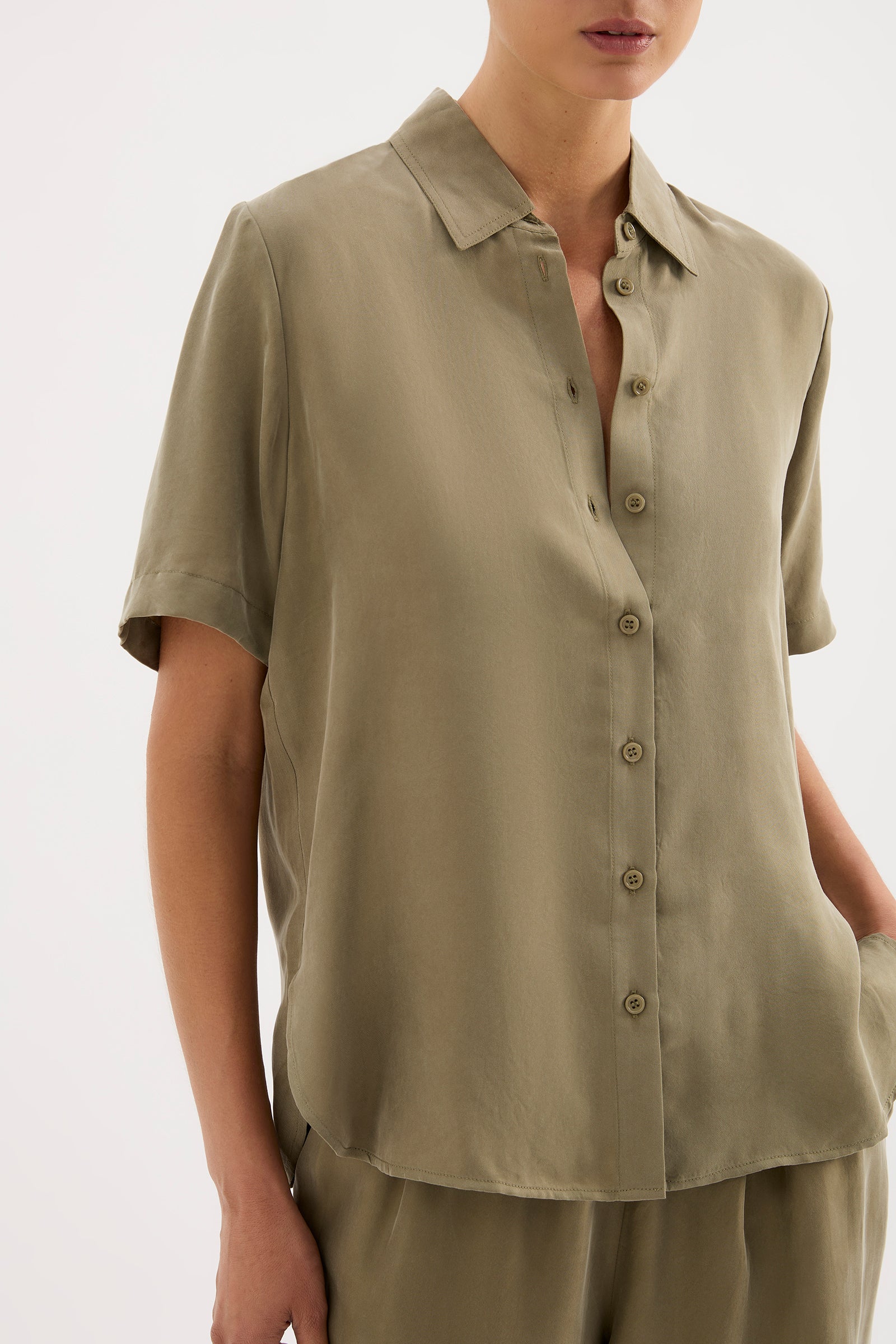 Dara Cupro Shirt Sage 