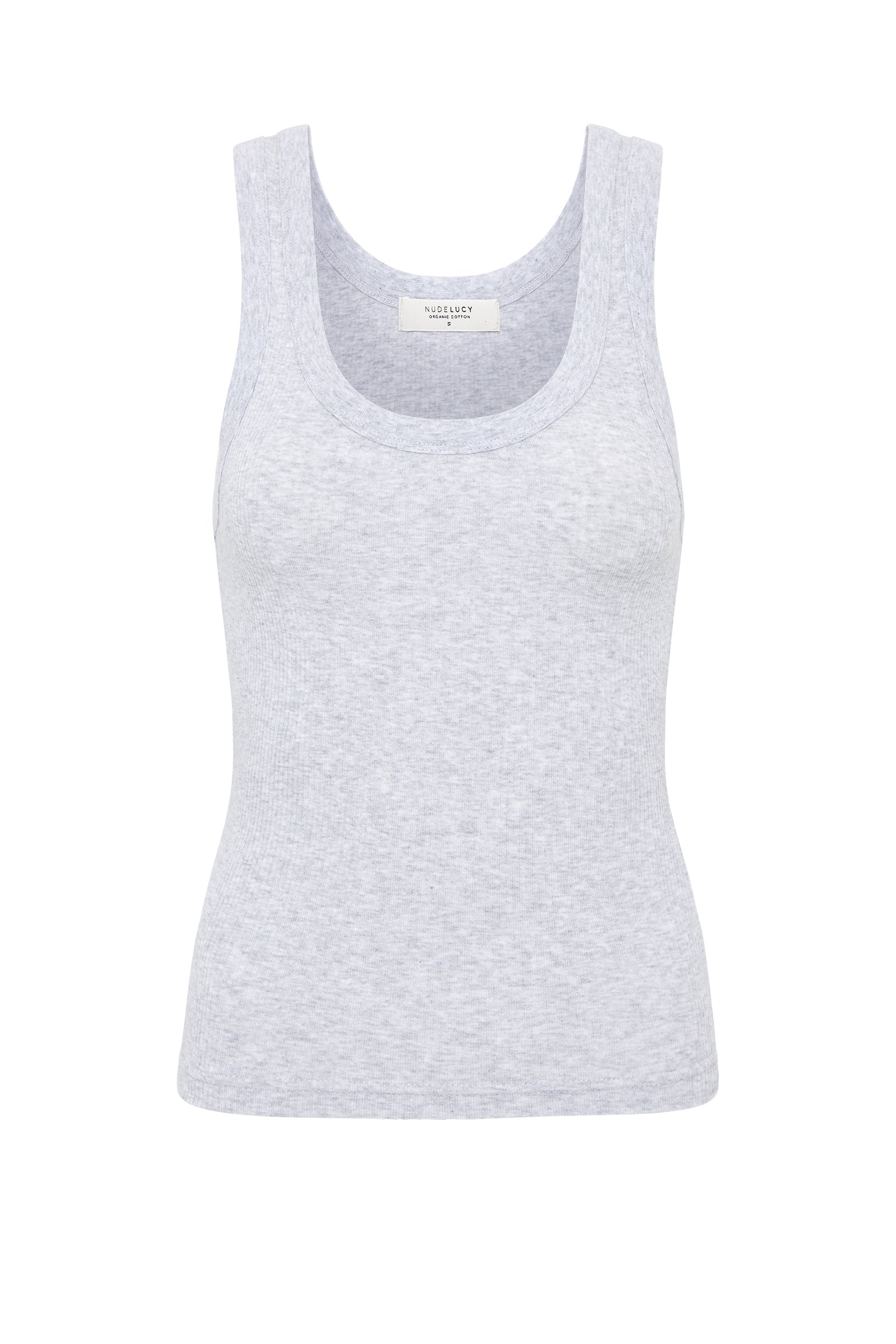 Organic Rib Singlet Grey Marle 