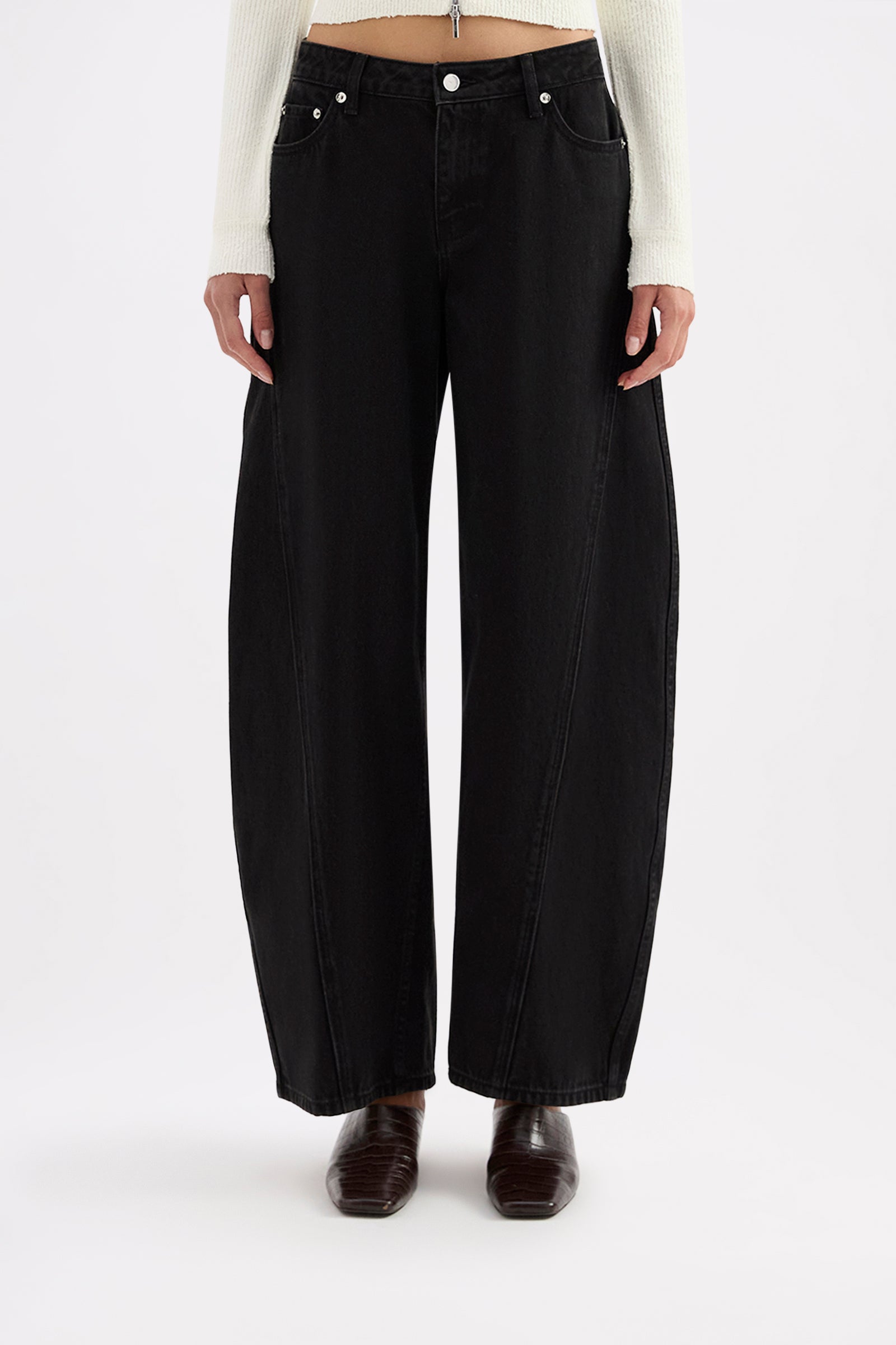 Silvie Wide Leg Jean Black 