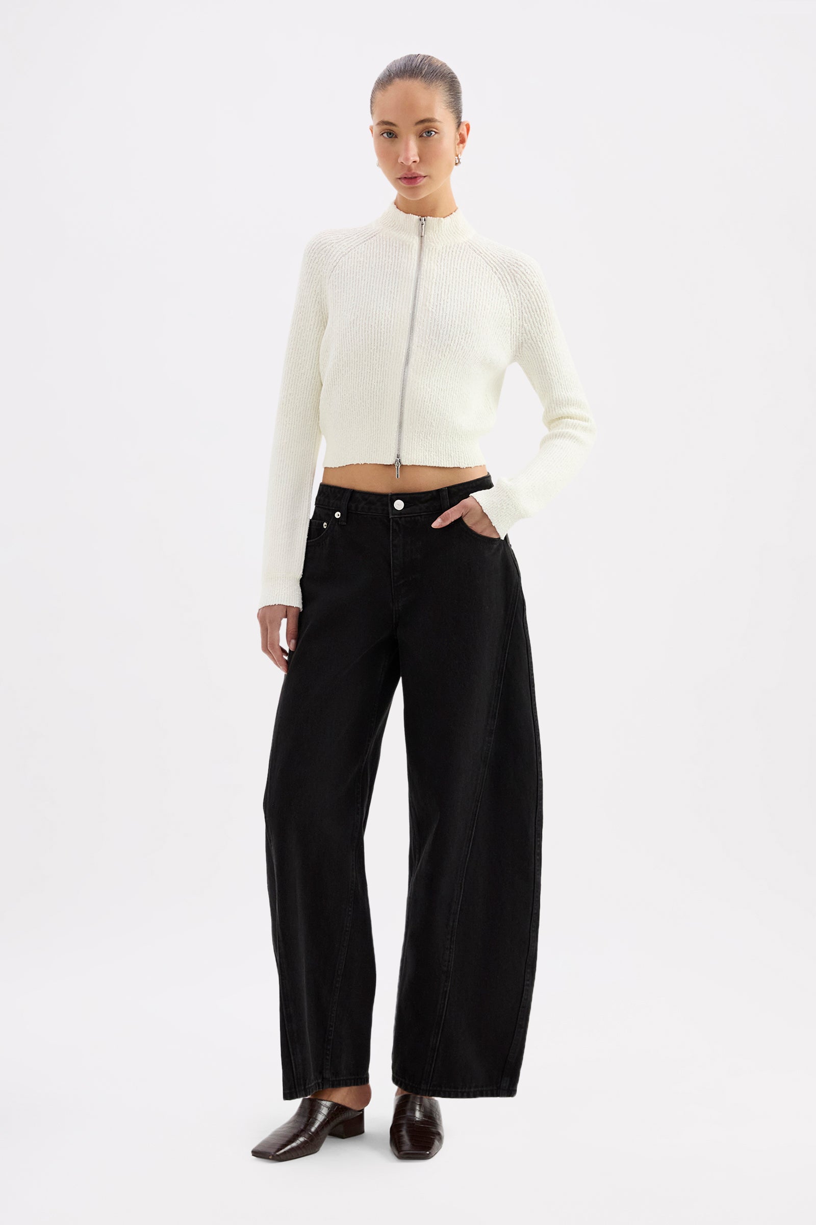 Silvie Wide Leg Jean Black 