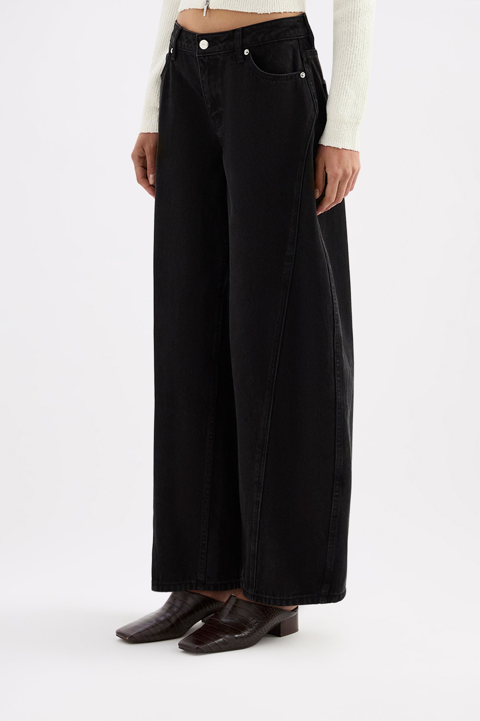 Silvie Wide Leg Jean Black 