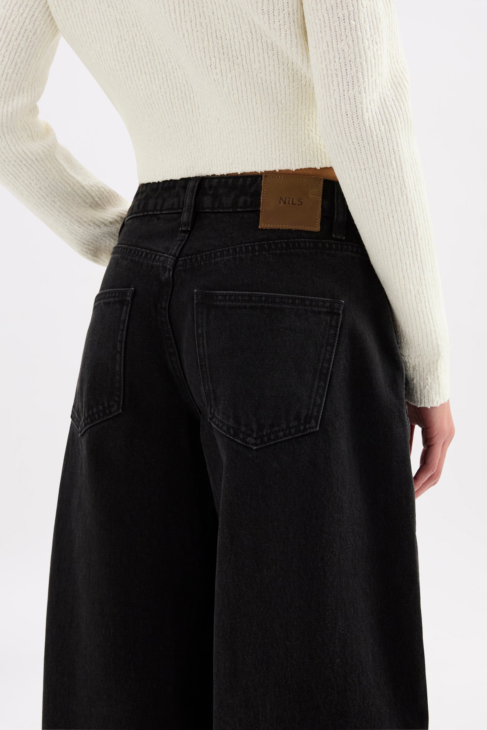 Silvie Wide Leg Jean Black 