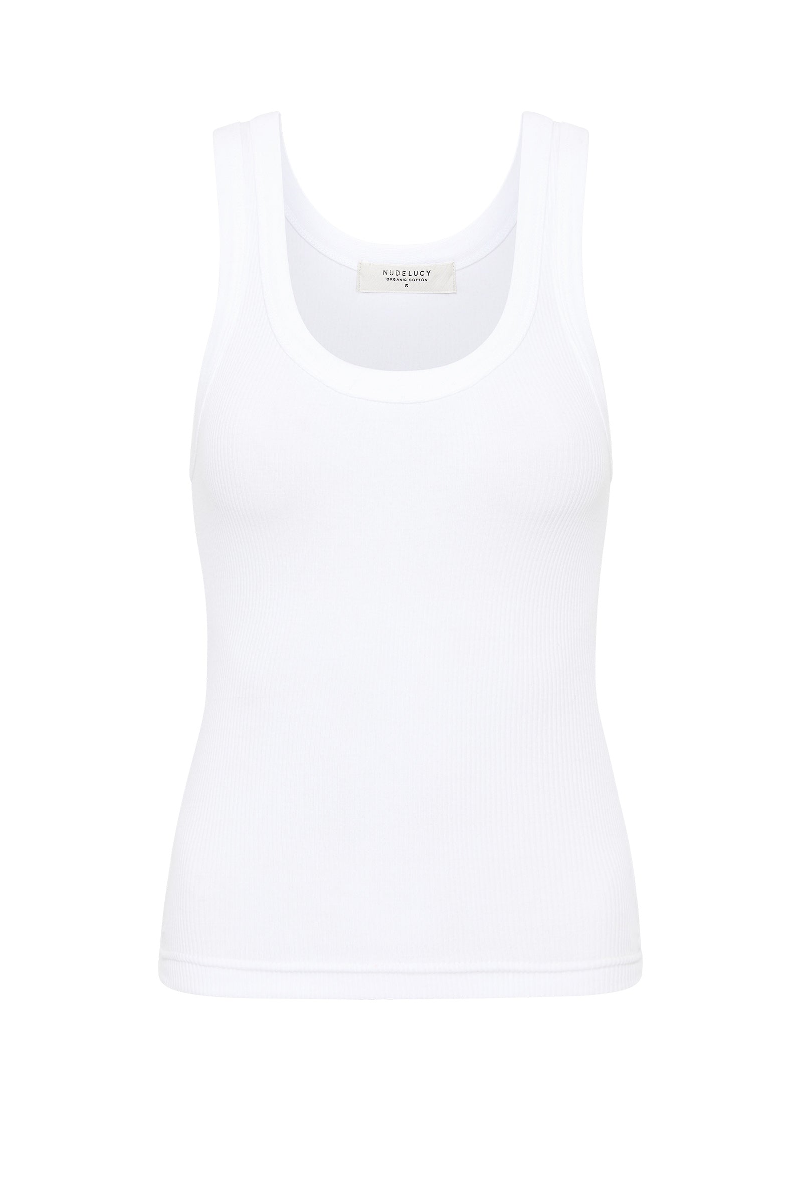 Organic Rib Singlet White 