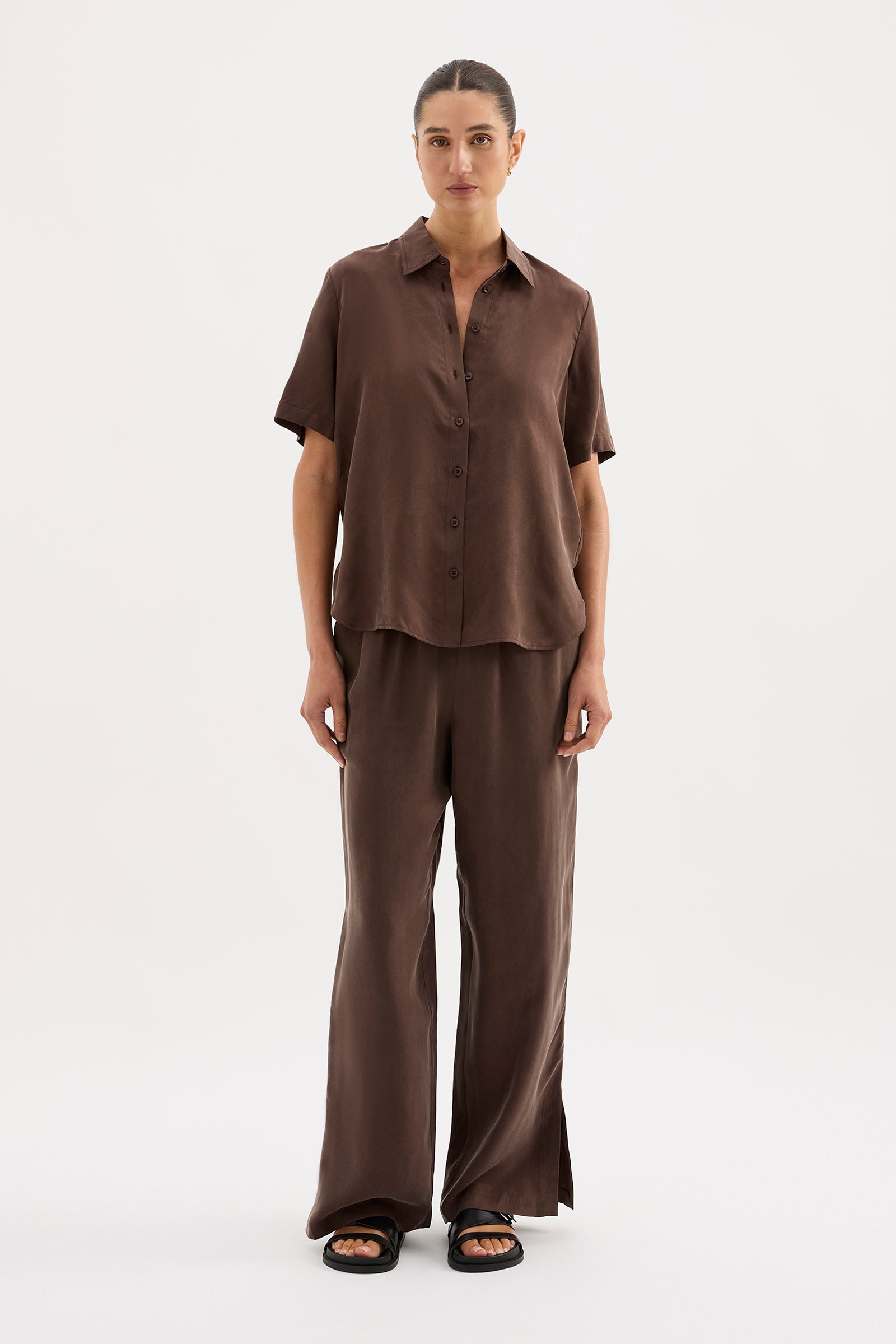 Dara Cupro Pant Chocolate 