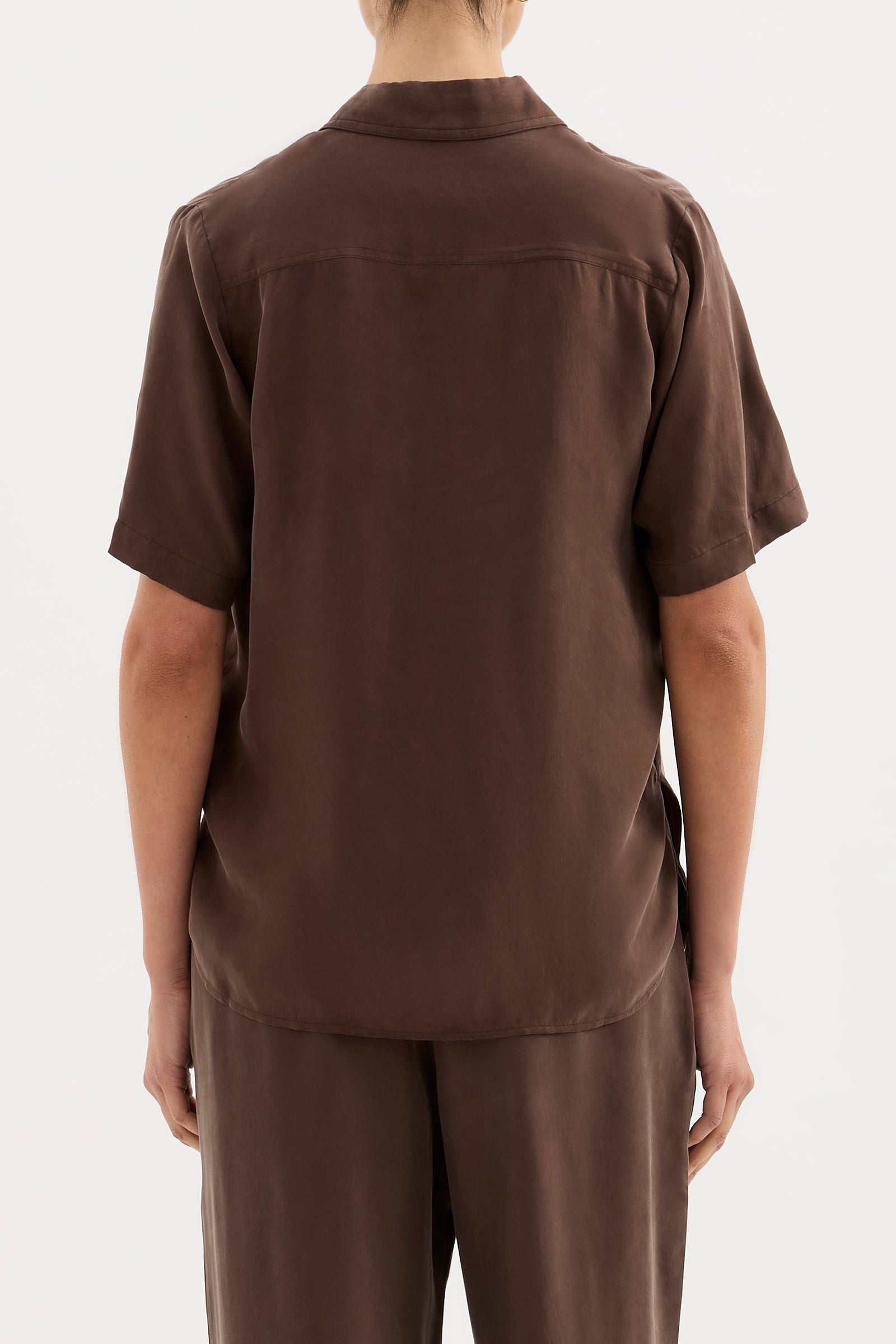 Dara Cupro Shirt Chocolate 