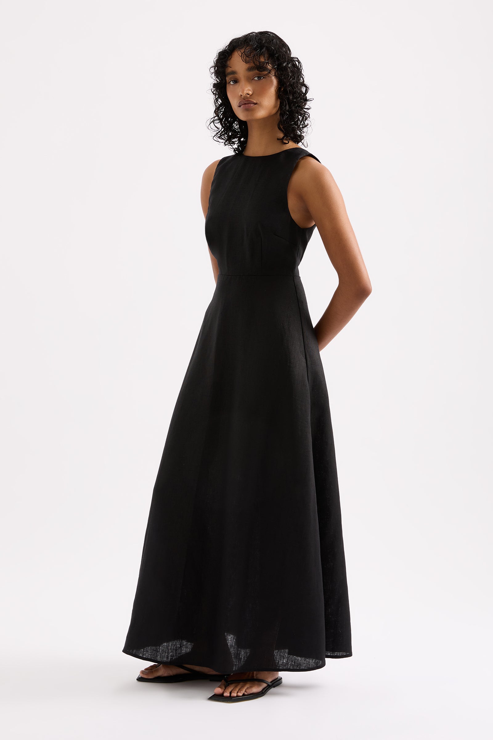 nude lucy black linen dress Womens Ziba Linen Maxi Dress Blacks Size Xl