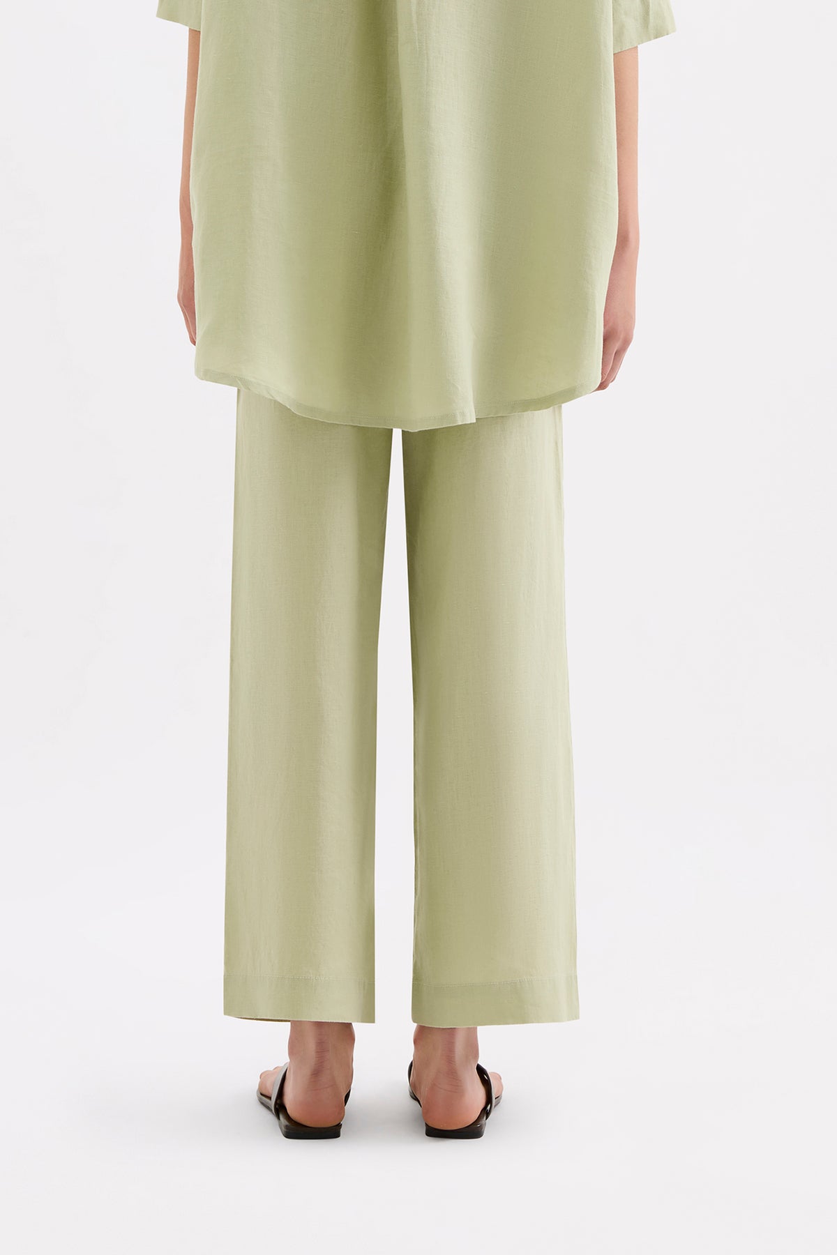 Lounge Linen Longline Shirt & Crop Pant Set 