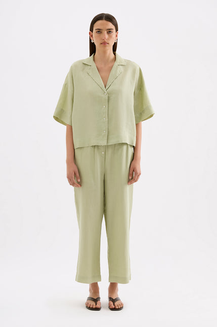 Lounge Linen Shirt & Crop Pant Set 