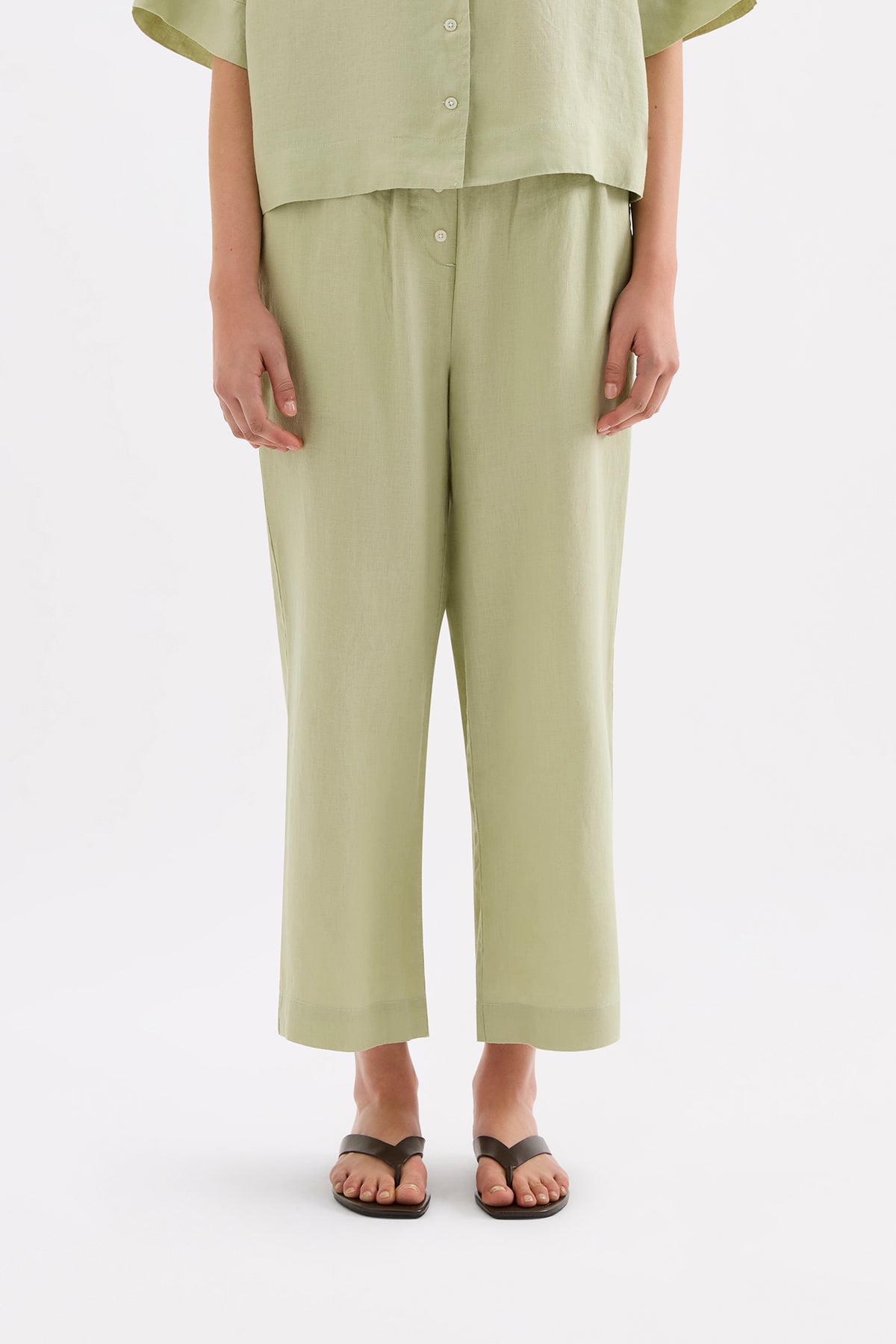 Lounge Linen Shirt & Crop Pant Set 