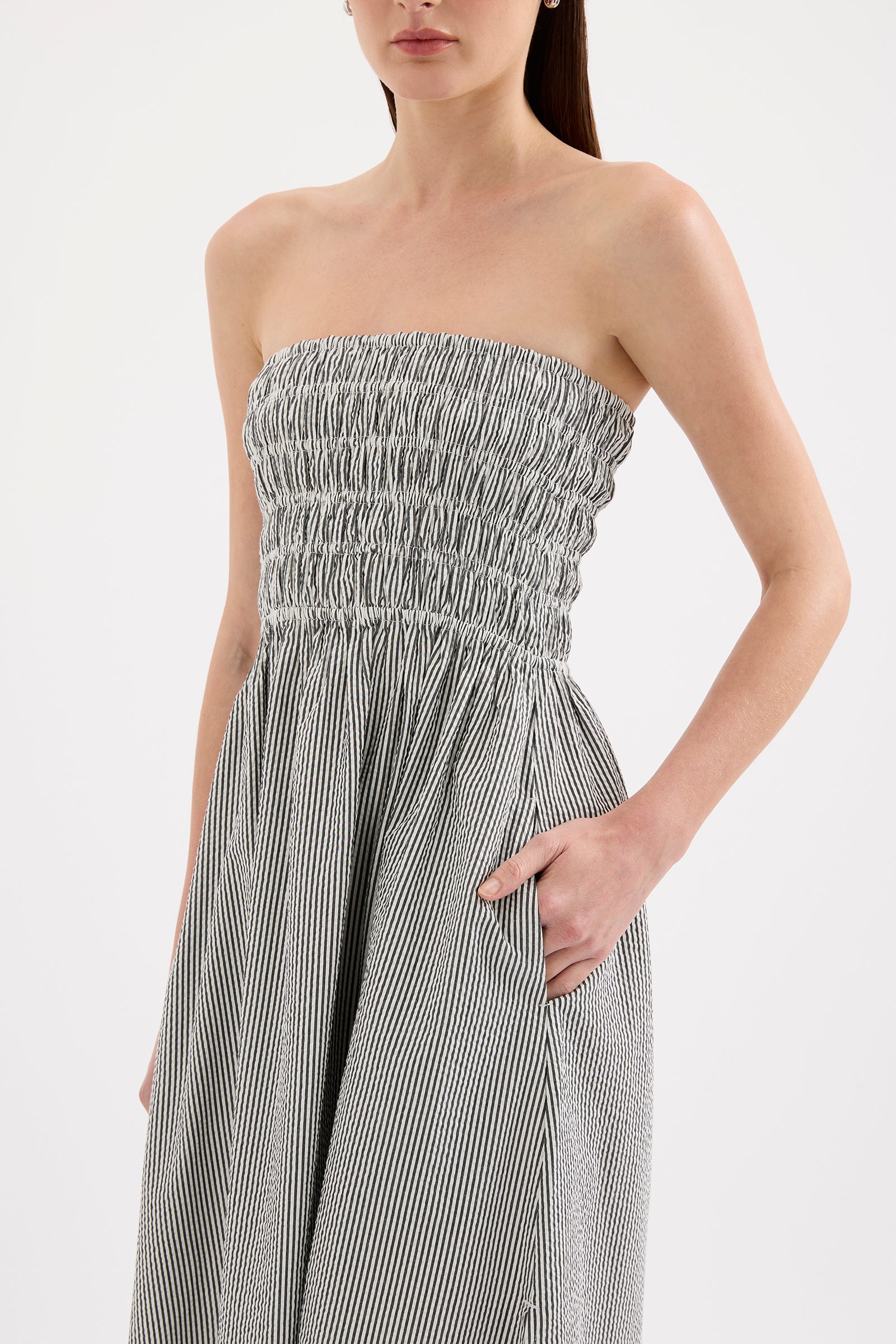 Quinn Maxi Dress Black Stripe 