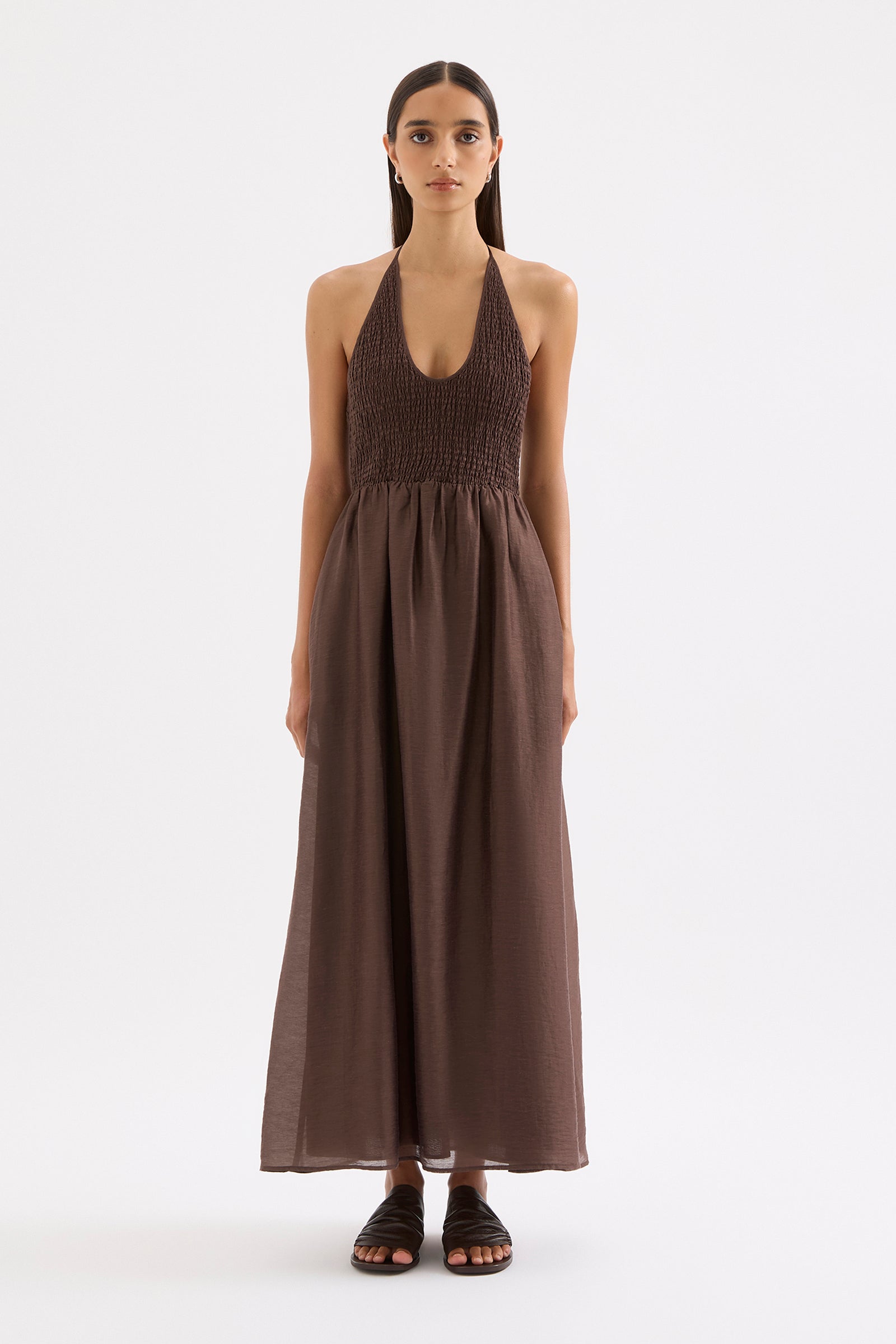 Aliki Maxi Dress Chocolate 