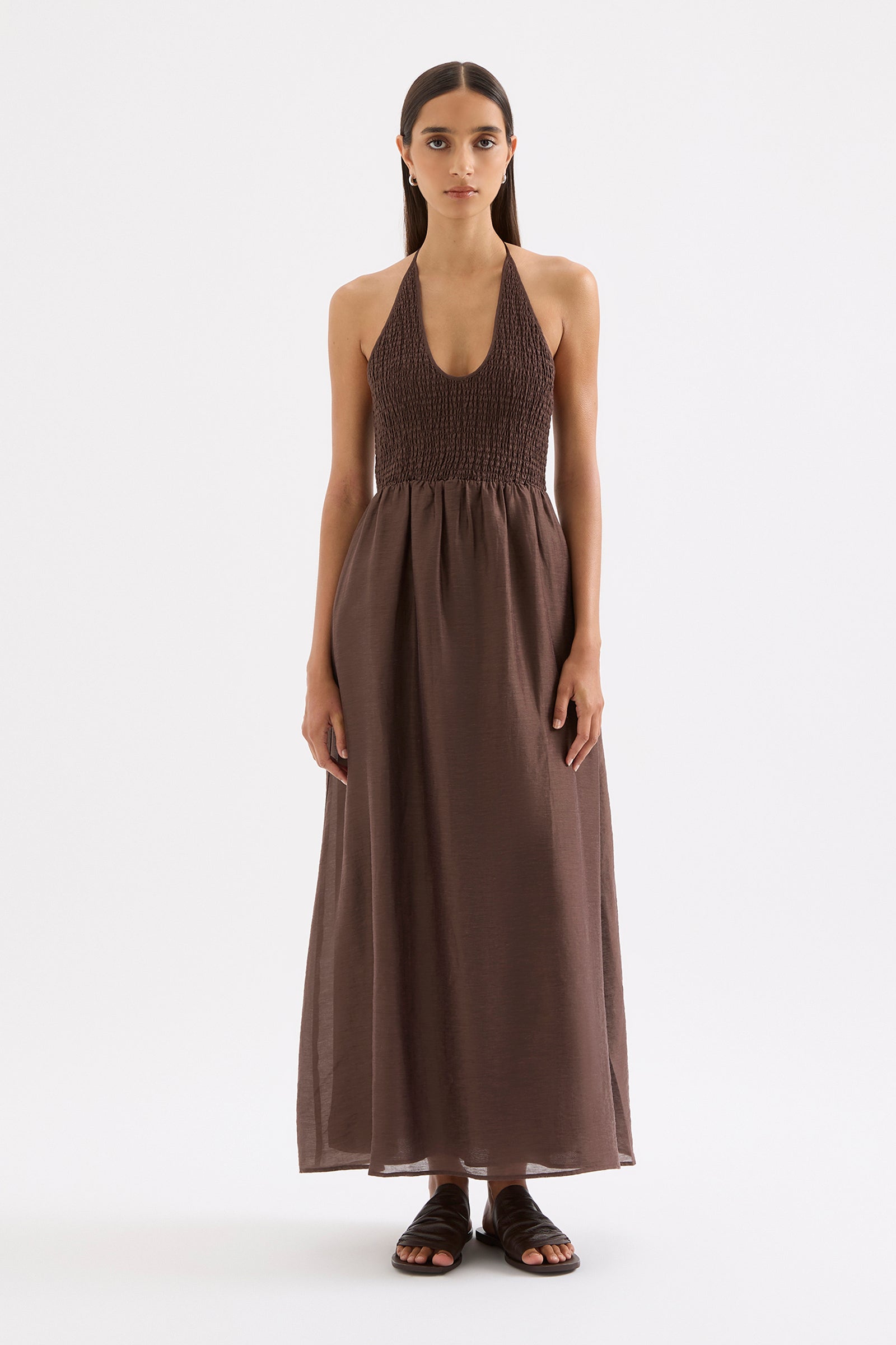 Aliki Maxi Dress Chocolate 