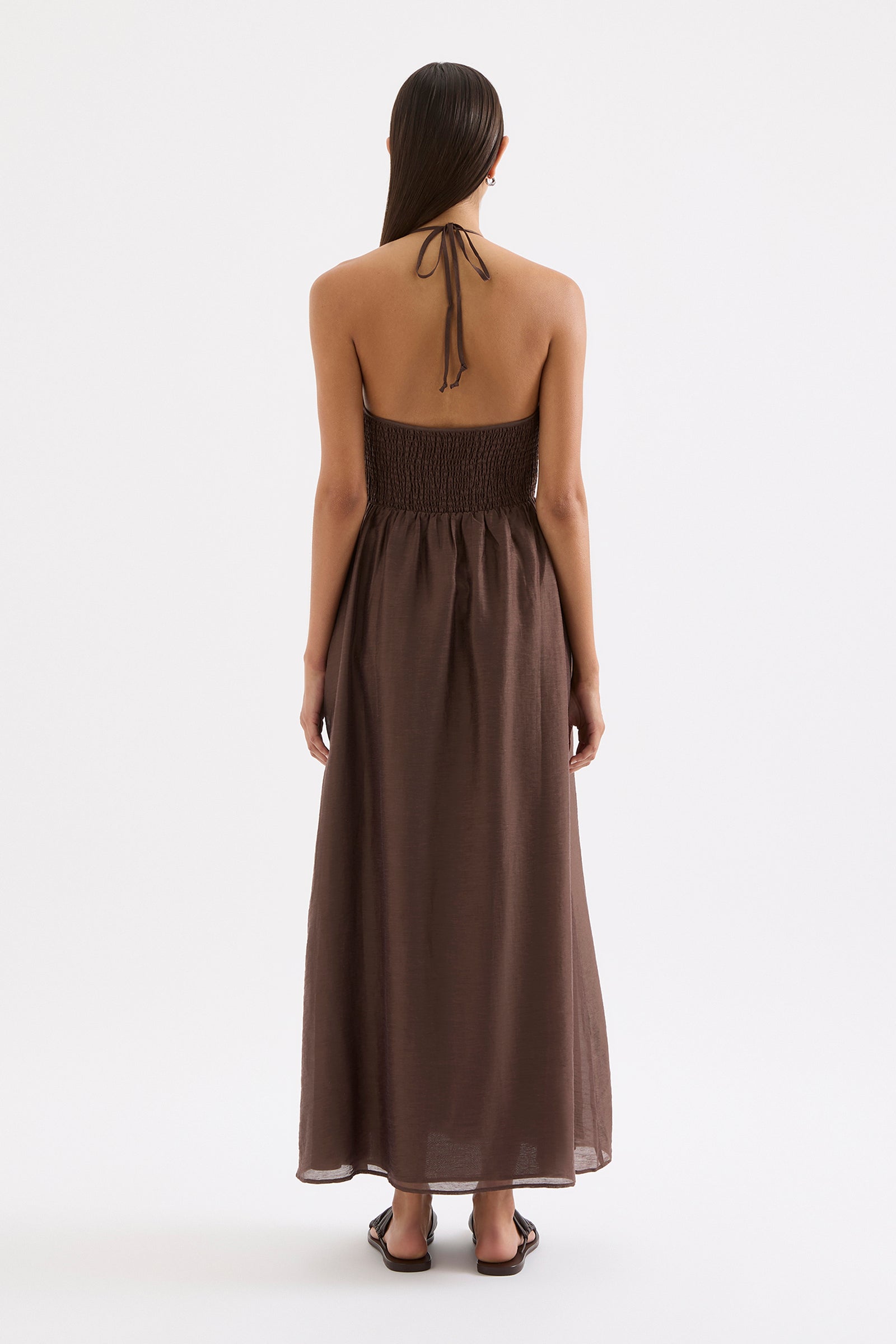 nude lucy brown maxi dress Nude Lucy Zuri Tencel Maxi Dress Chocolate