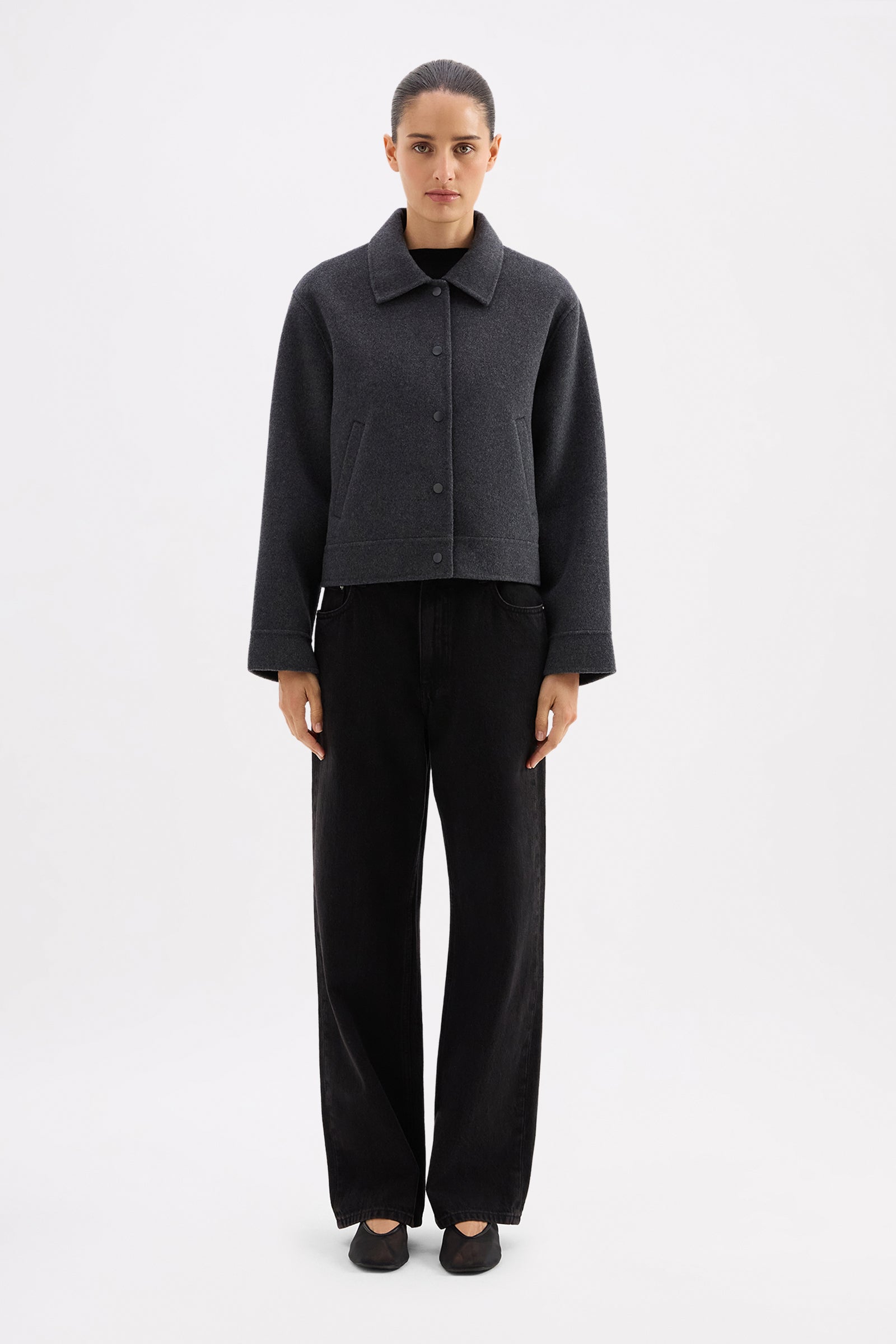 Jayden Wool Jacket Charcoal 
