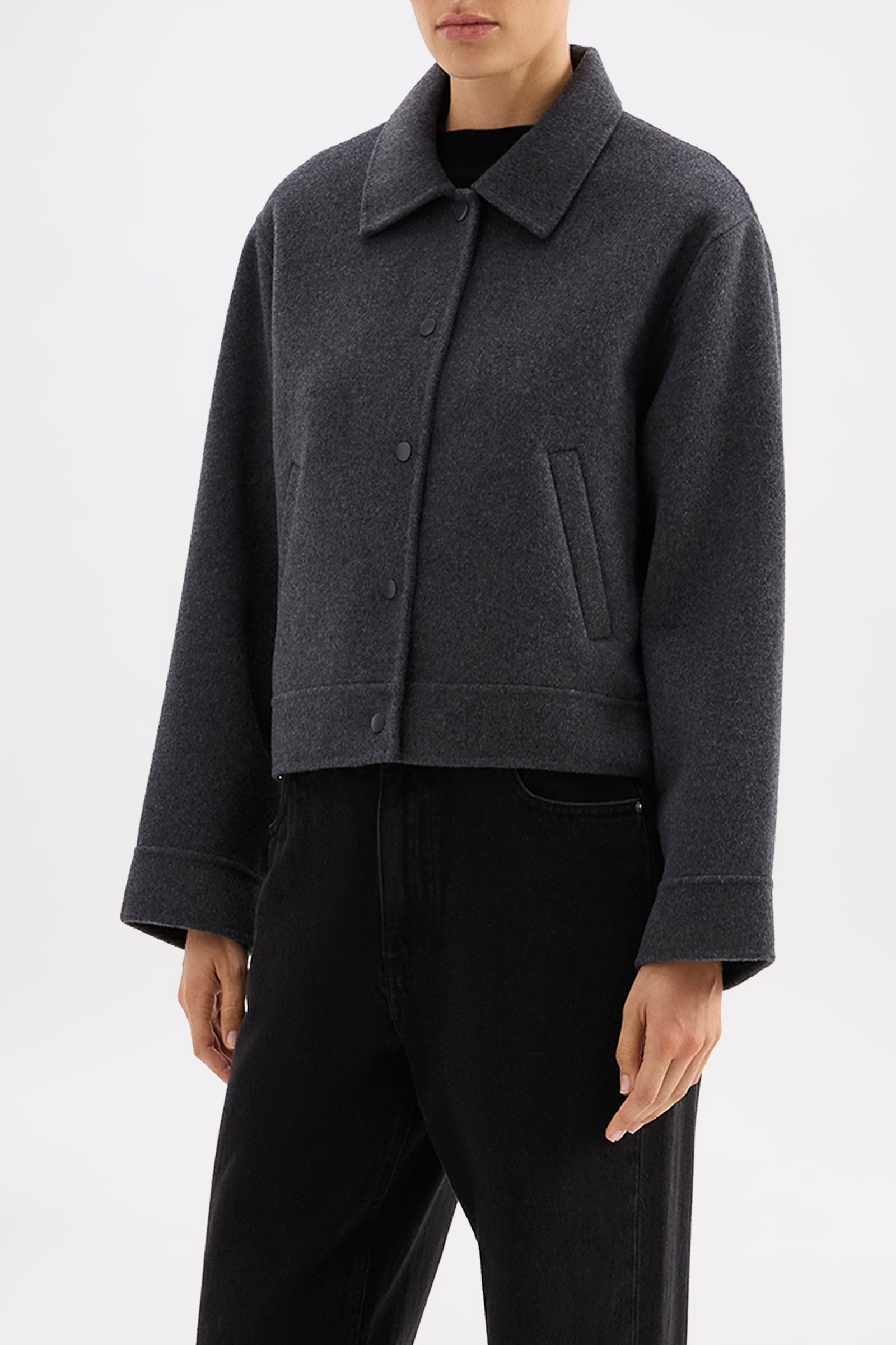 Jayden Wool Jacket Charcoal 