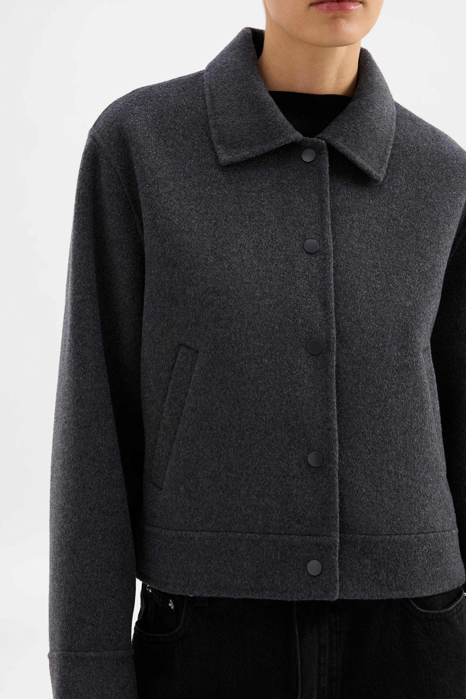 Jayden Wool Jacket Charcoal 