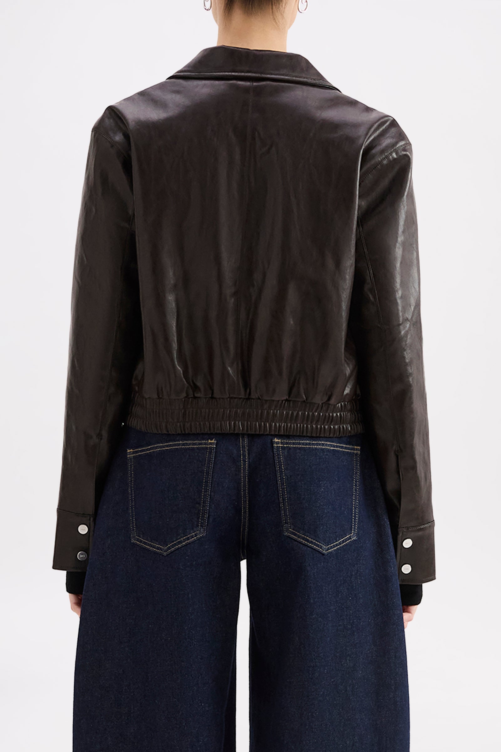 Farah Vegan Leather Bomber Dark Chocolate 