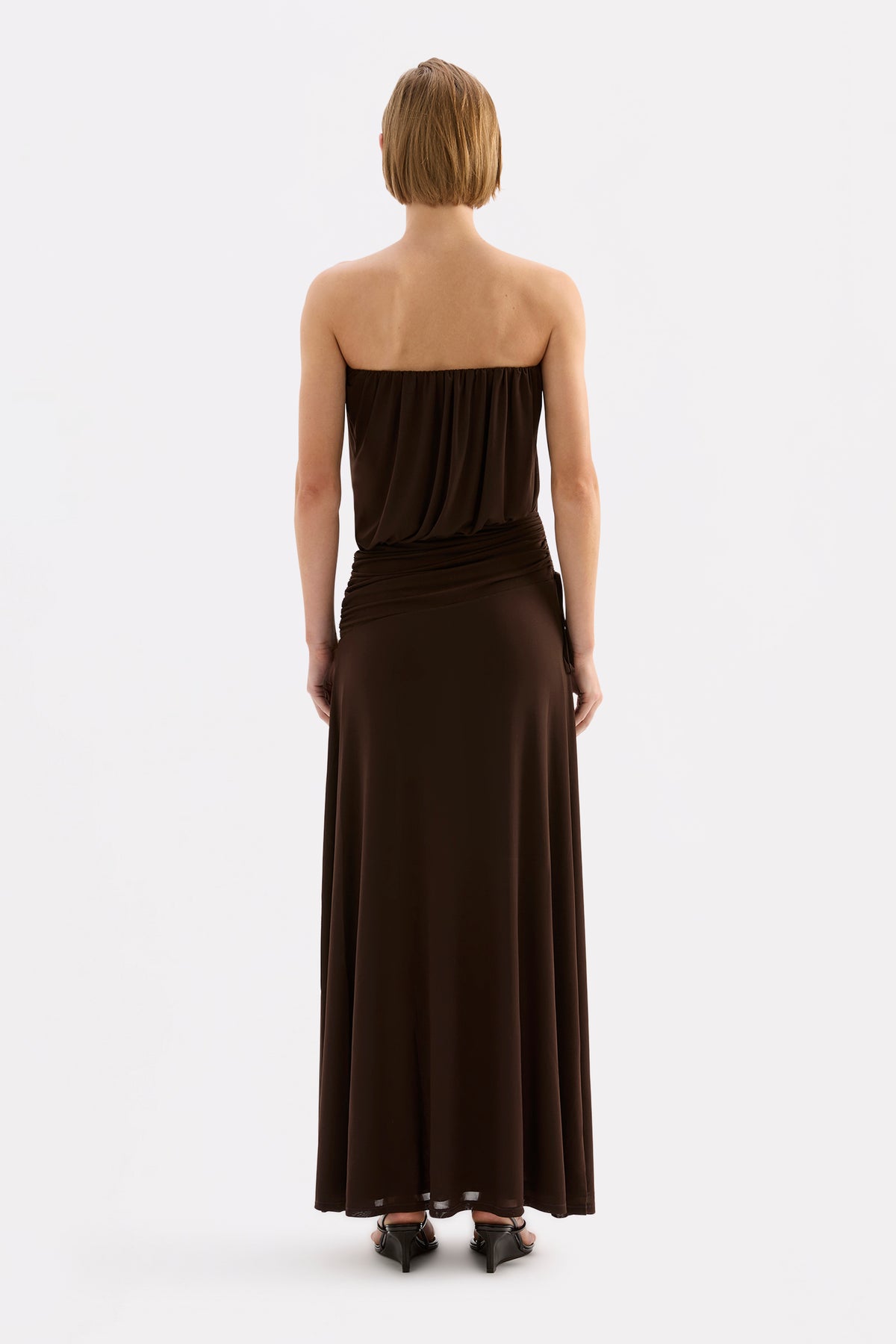 Isola Mesh Maxi Dress Dark Chocolate 
