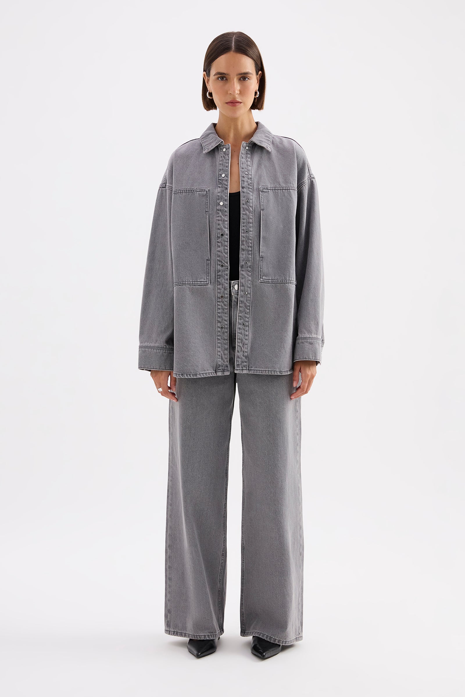 Calvi Denim Shacket Steel 