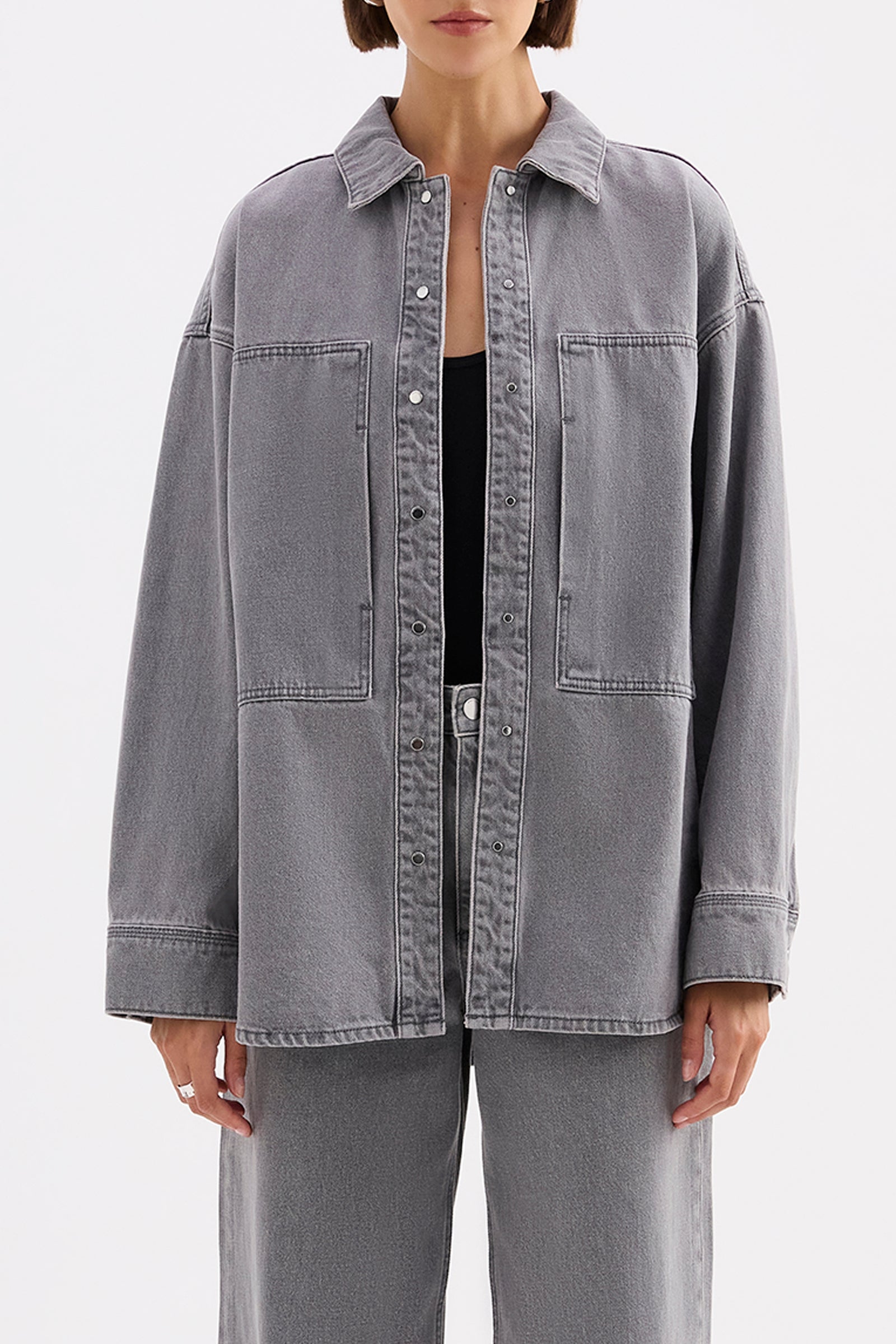 Calvi Denim Shacket Steel 