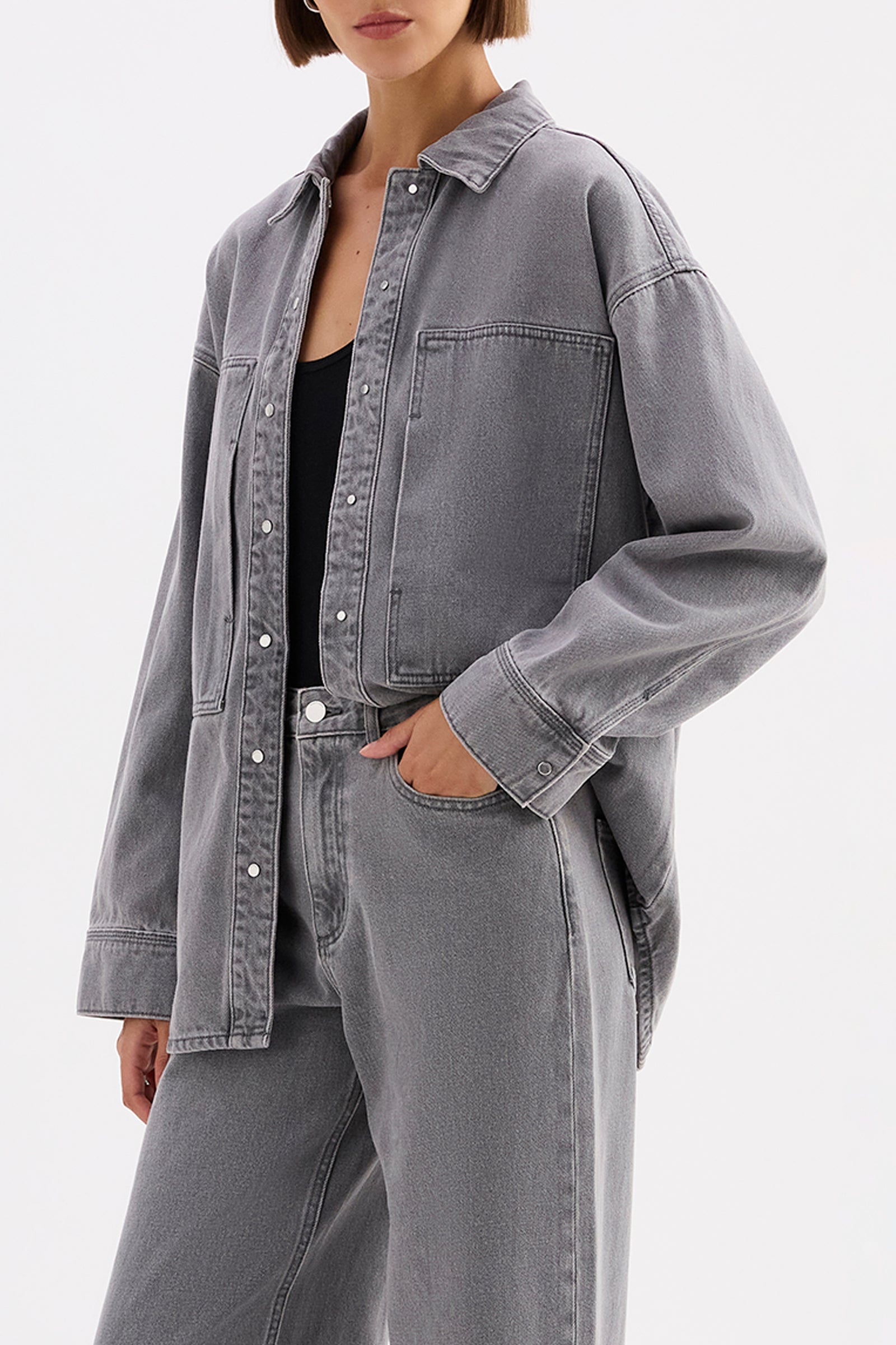 Calvi Denim Shacket Steel 