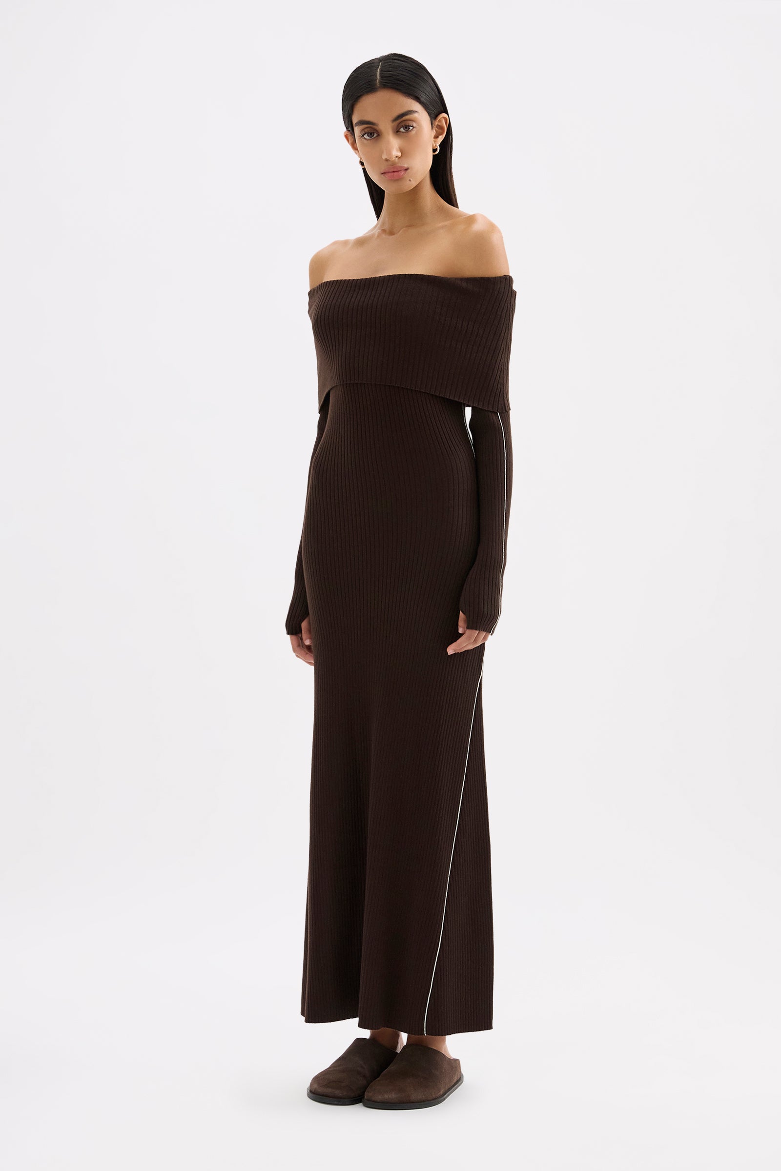 Kirby Knit Maxi Dress Espresso 