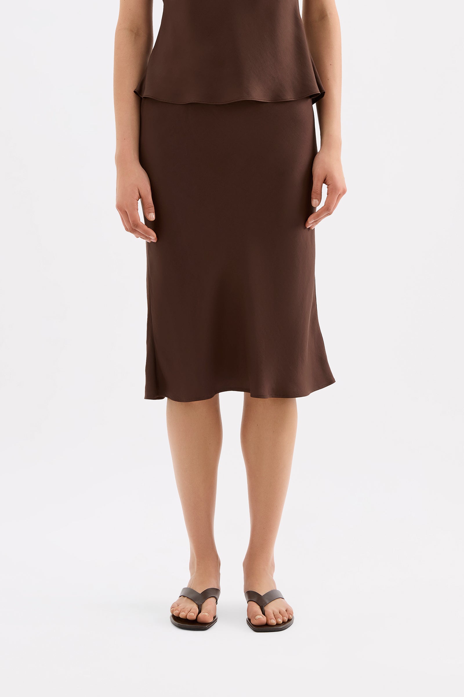 Tilly Tencel Skirt Chocolate 