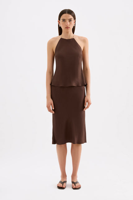 Tilly Halter Top Chocolate 