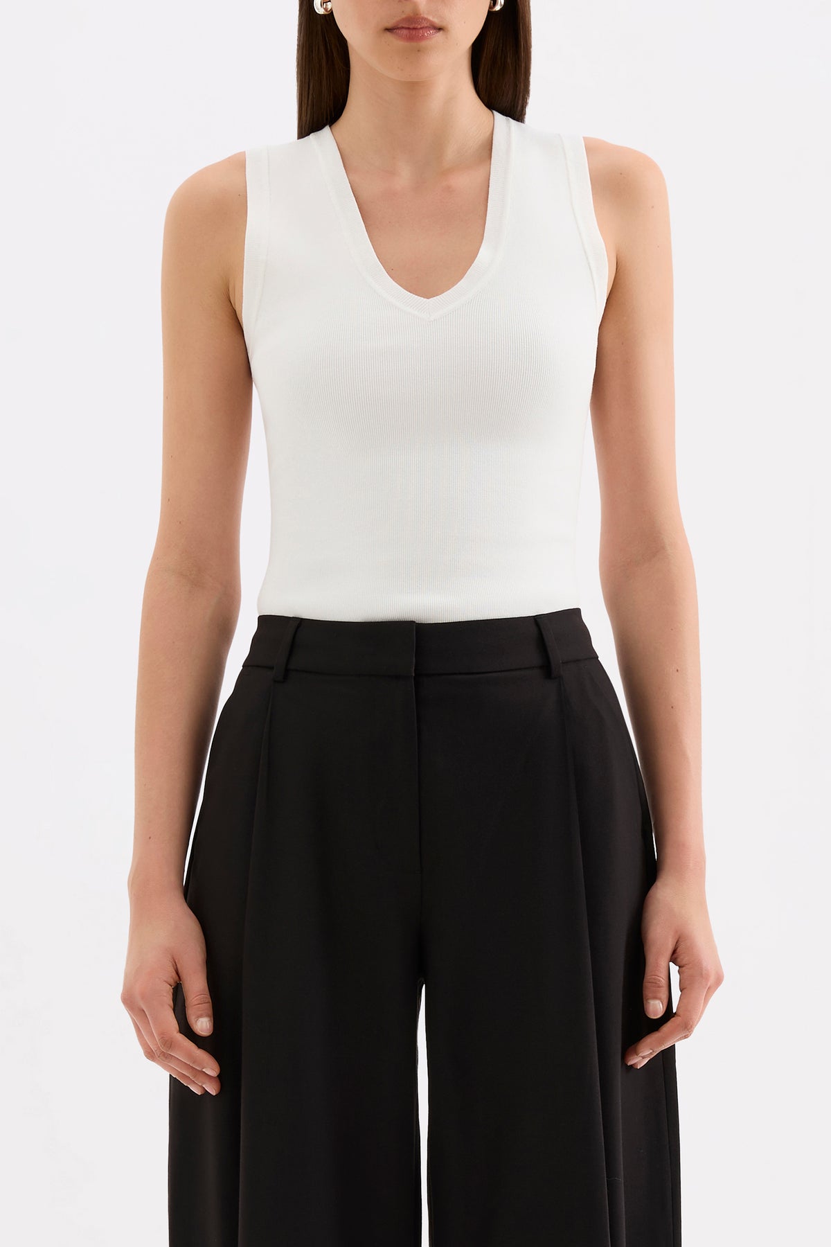 Mattie Knit Tank White 