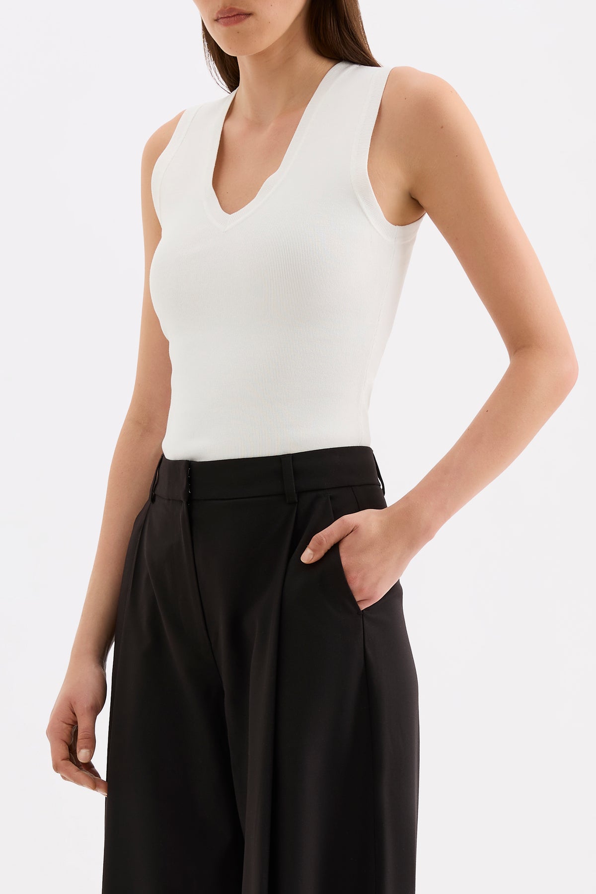 Mattie Knit Tank White 