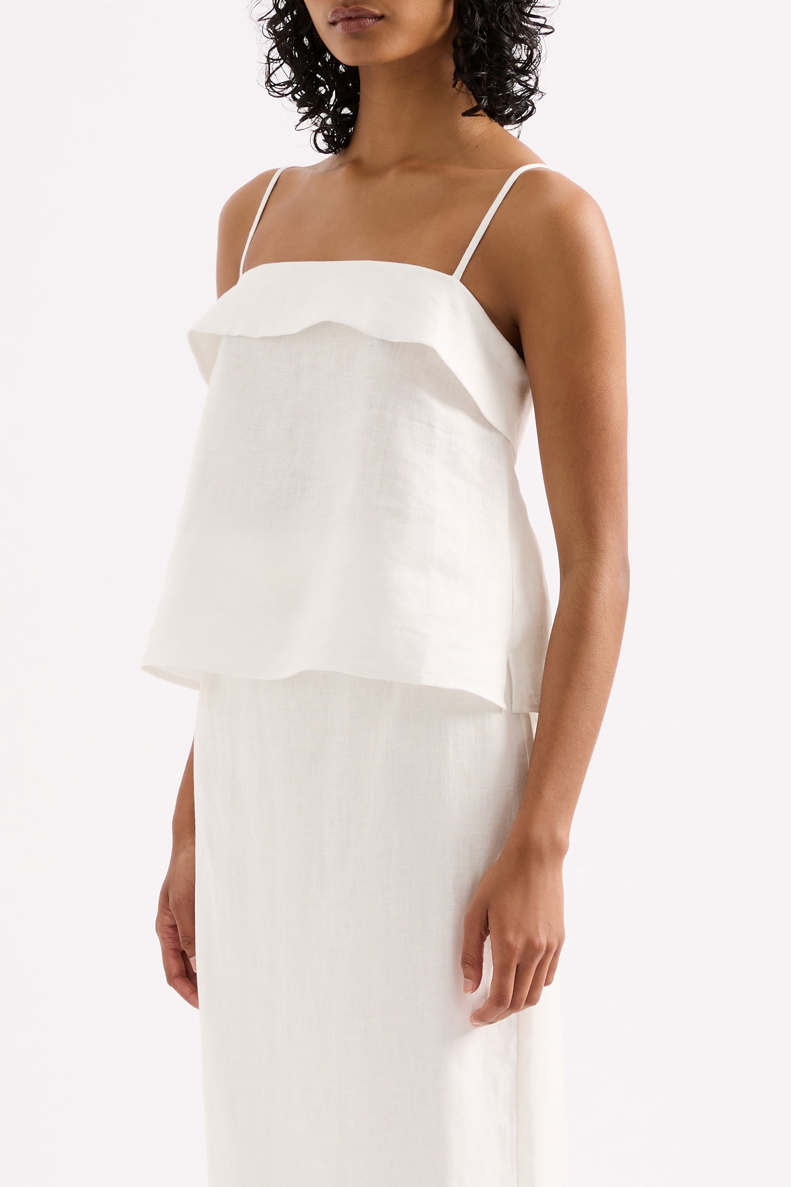 Sadie Linen Cami White 