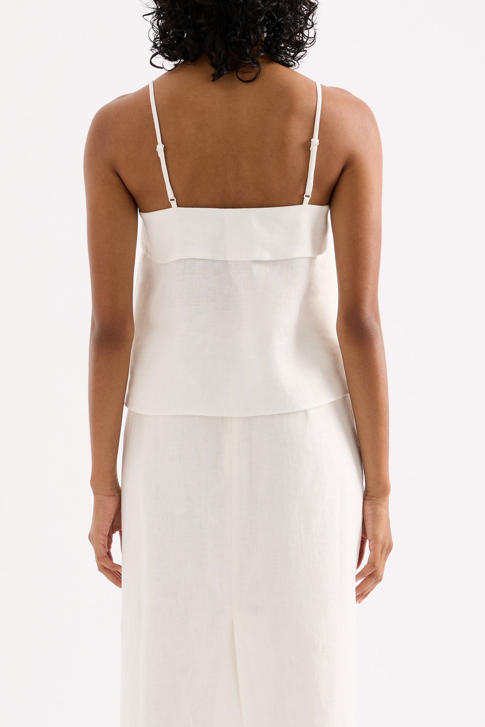 Sadie Linen Cami White 