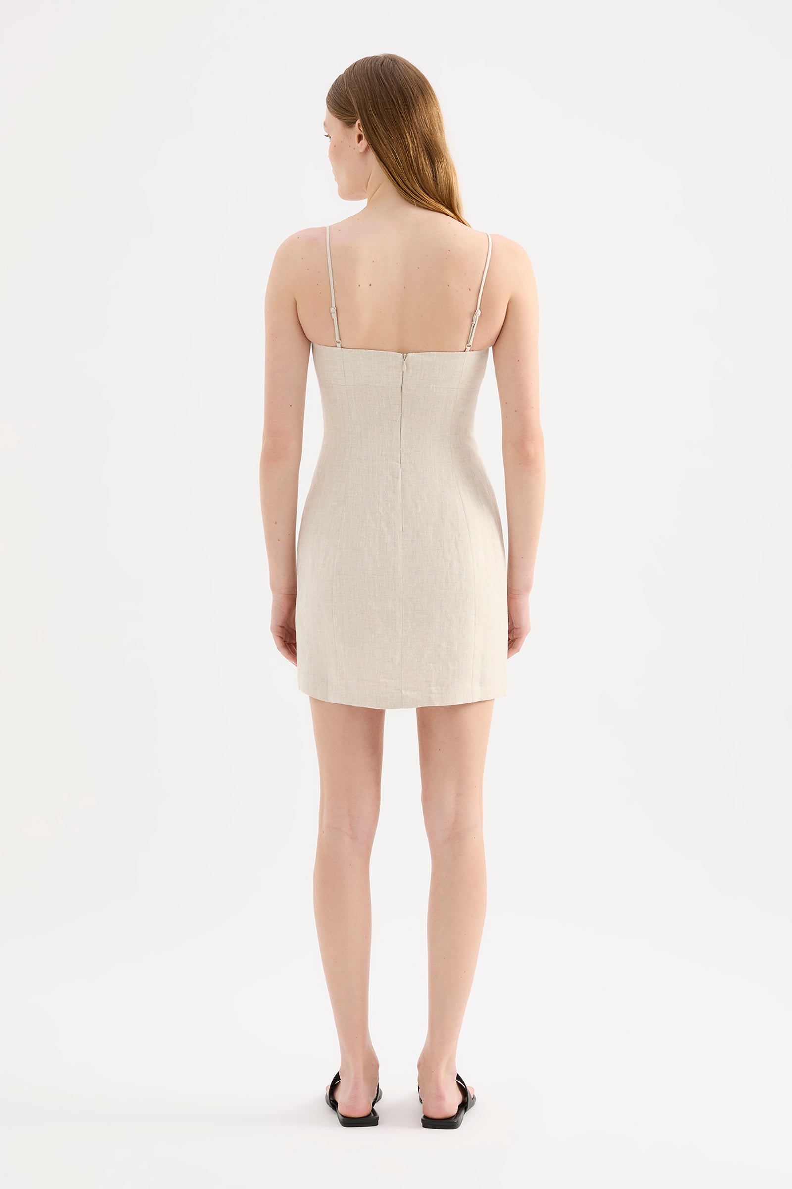 Carmela Linen Mini Dress Natural 