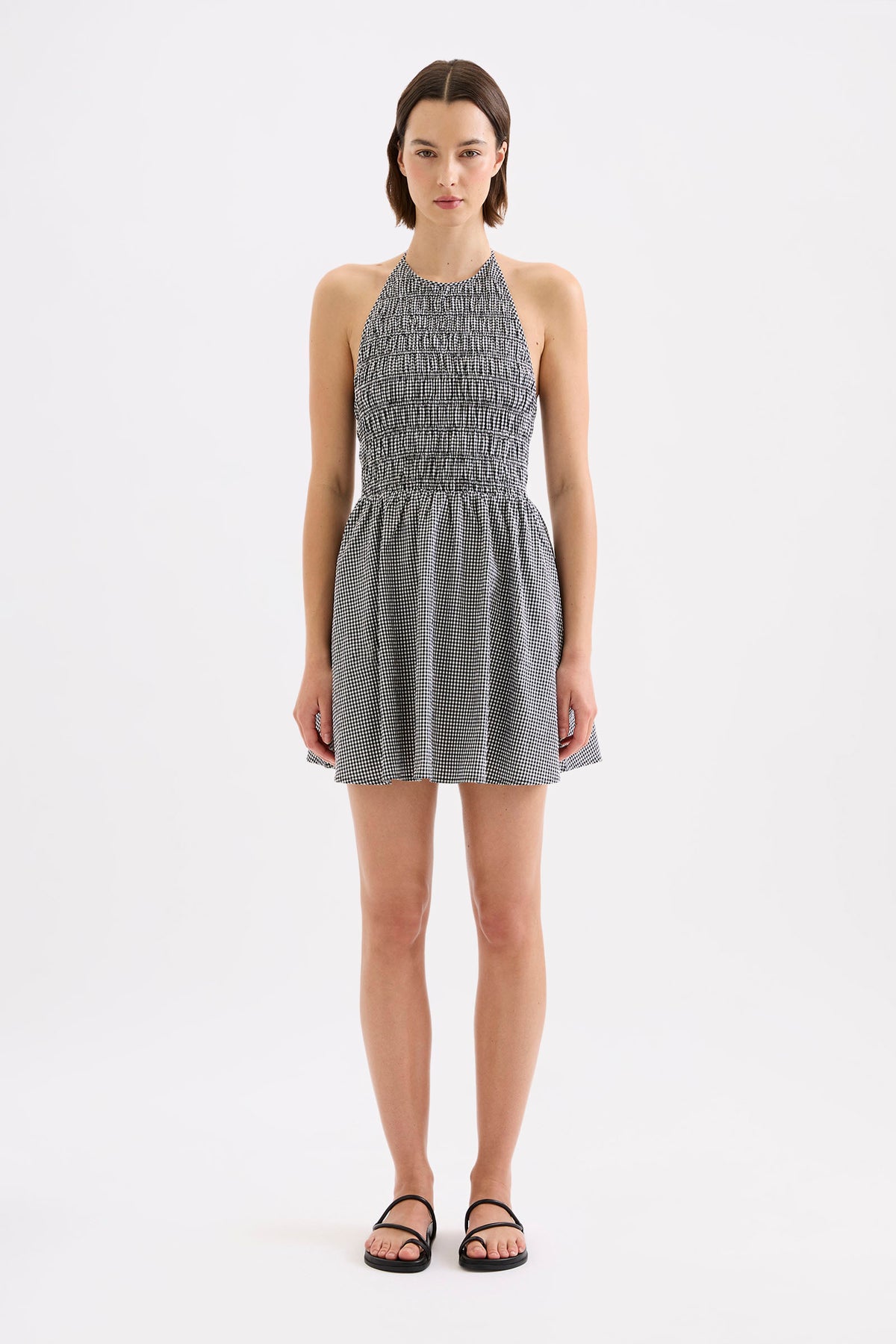 Hazel Mini Dress Black Gingham 