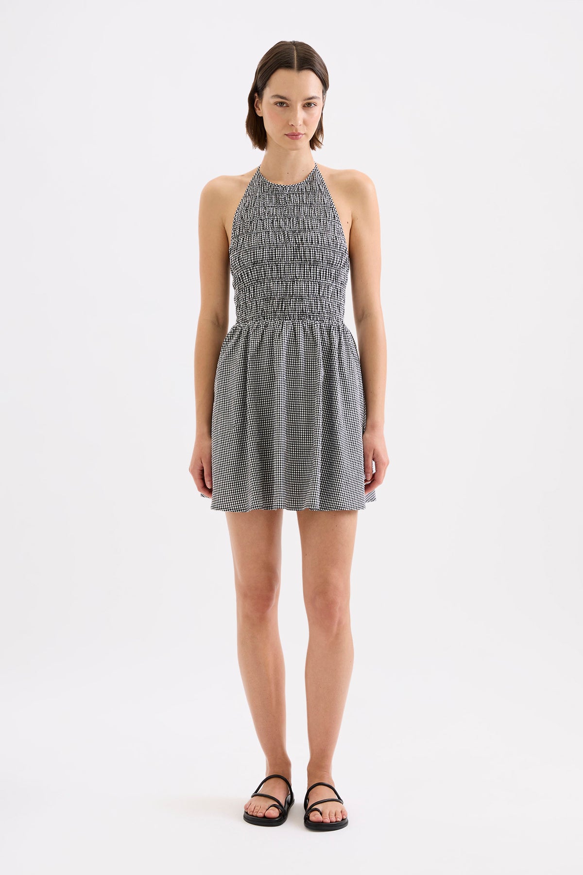 Hazel Mini Dress Black Gingham 