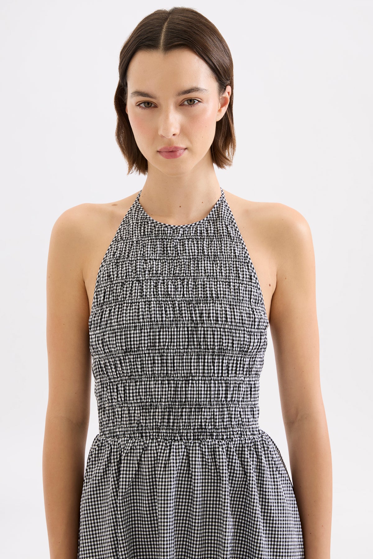 Hazel Mini Dress Black Gingham 