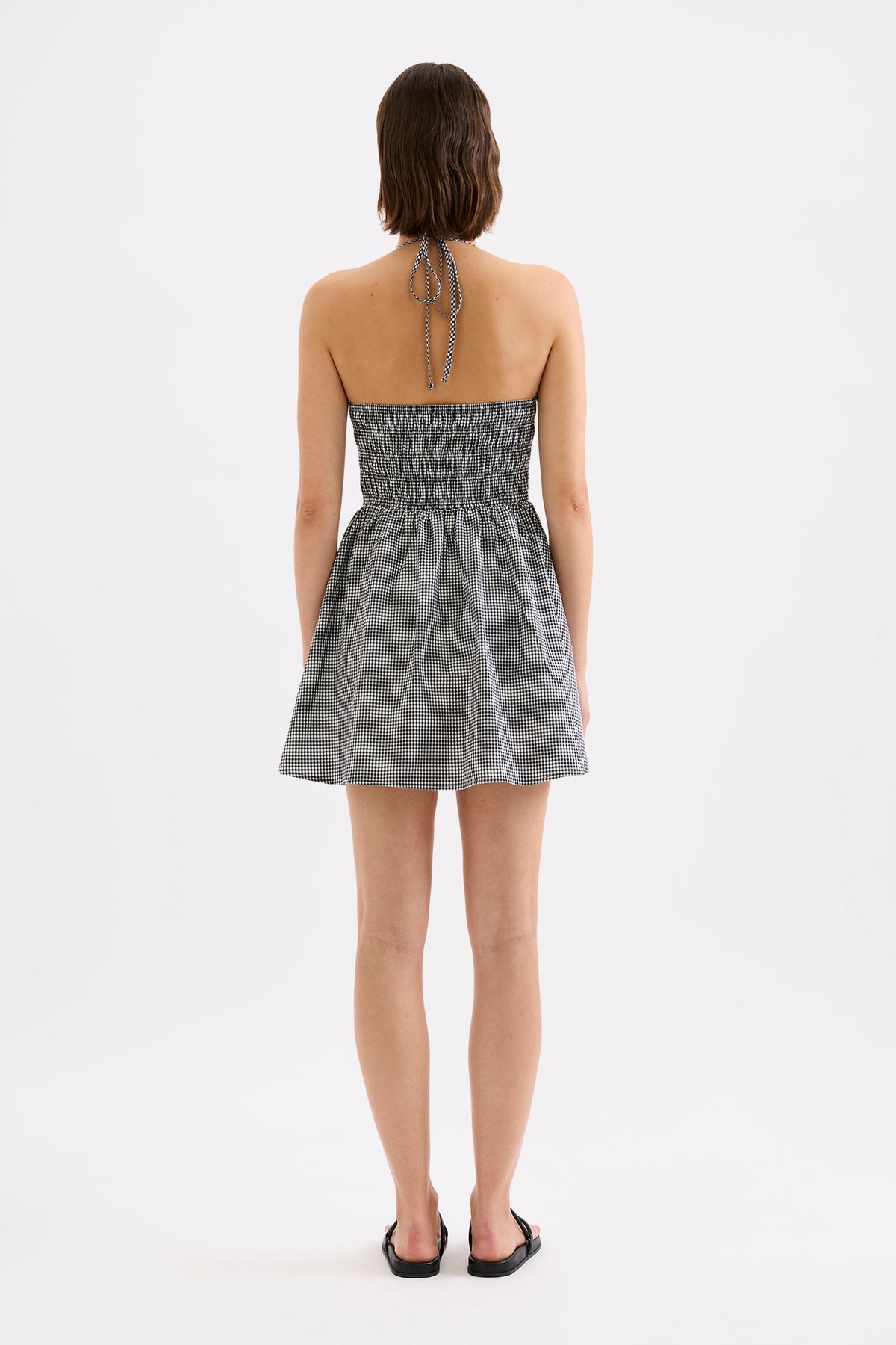 Hazel Mini Dress Black Gingham 