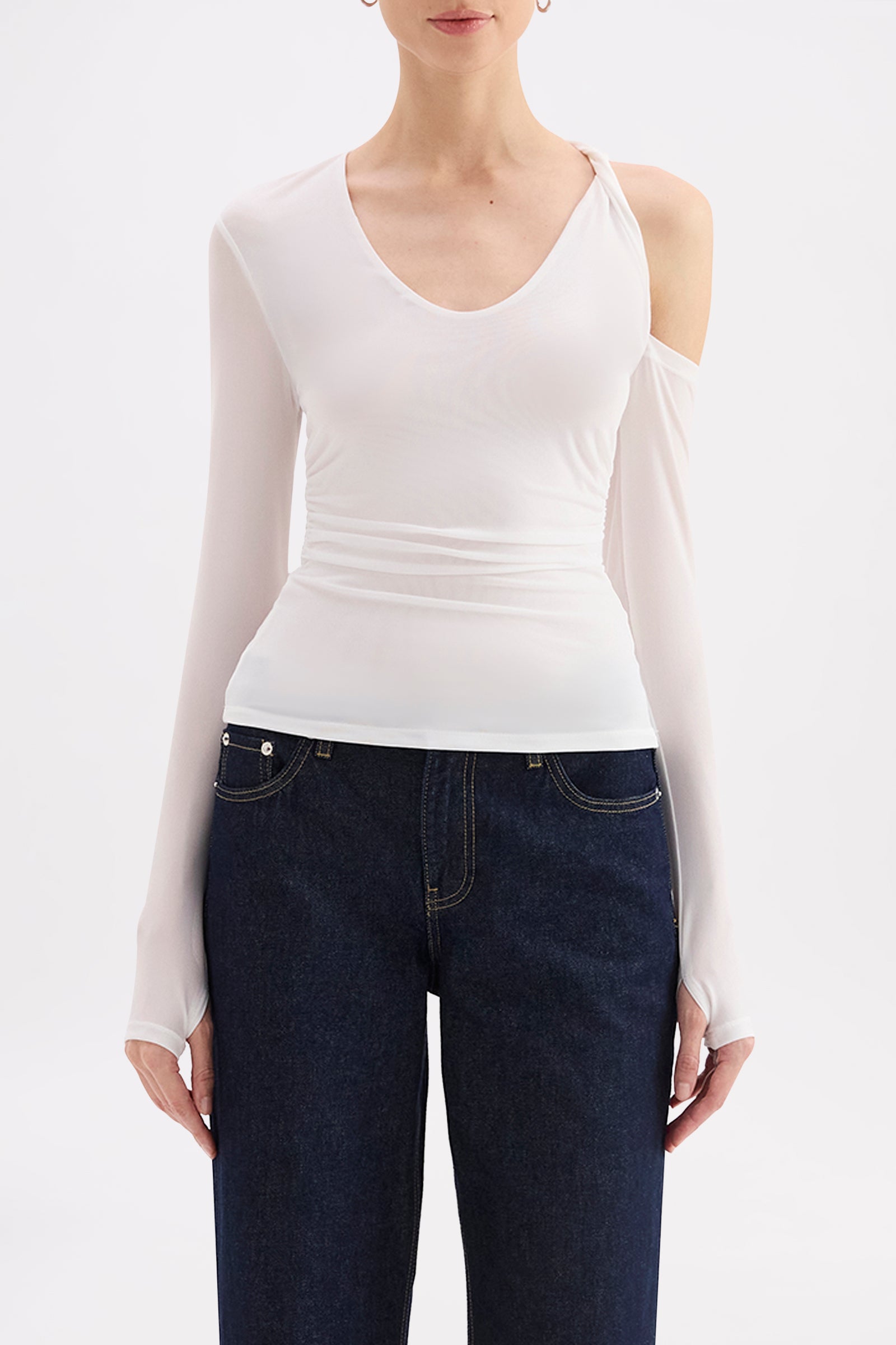 Zayd Mesh Ls Top Salt 
