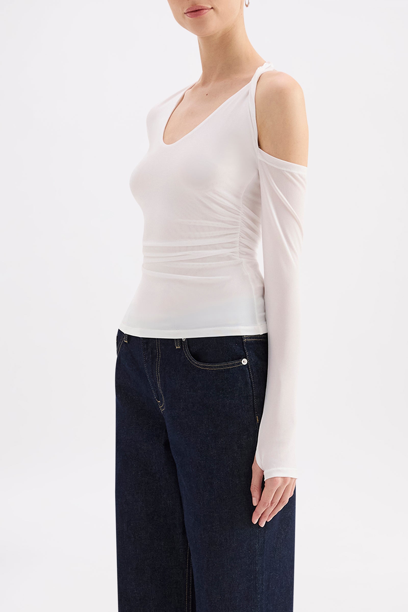 Zayd Mesh Ls Top Salt 