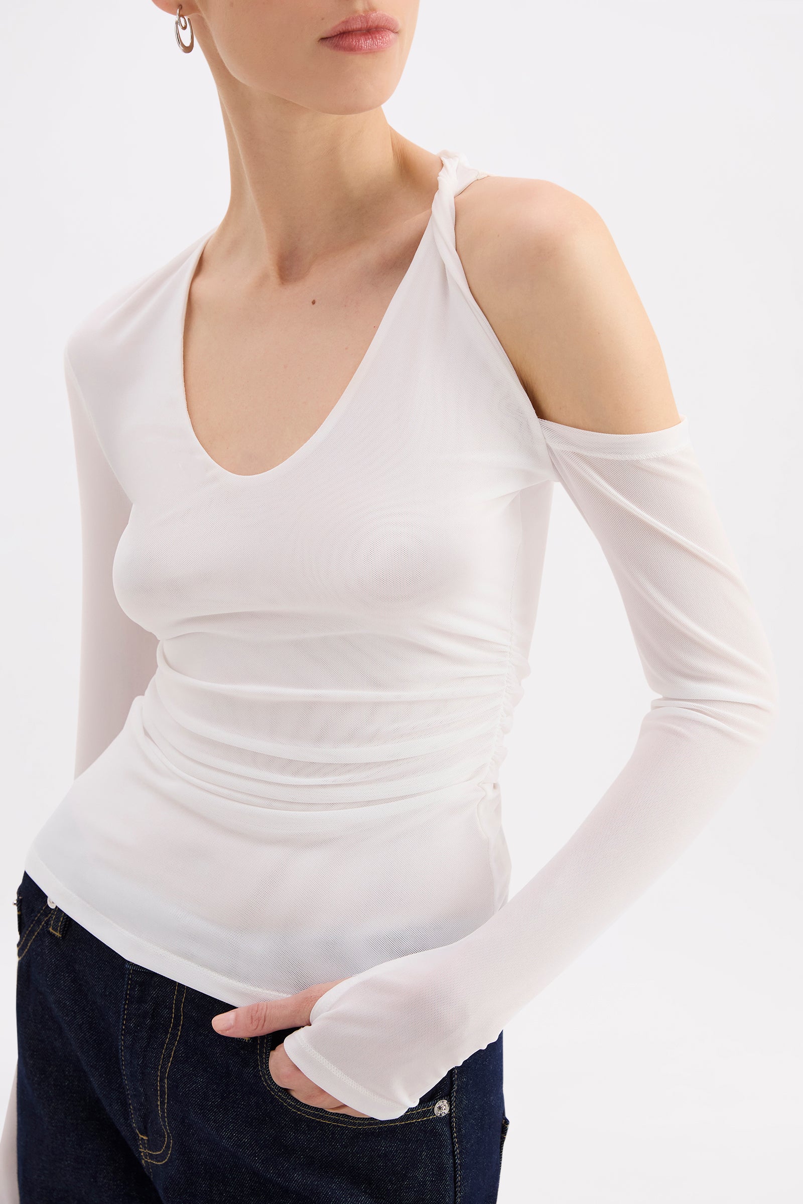 Zayd Mesh Ls Top Salt 