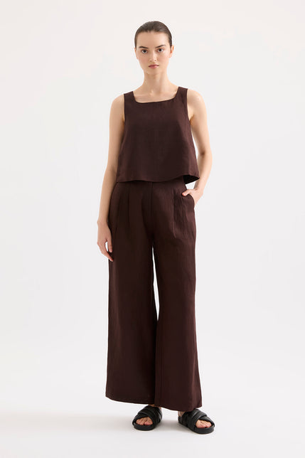 Thilda Linen Pant Raisin 