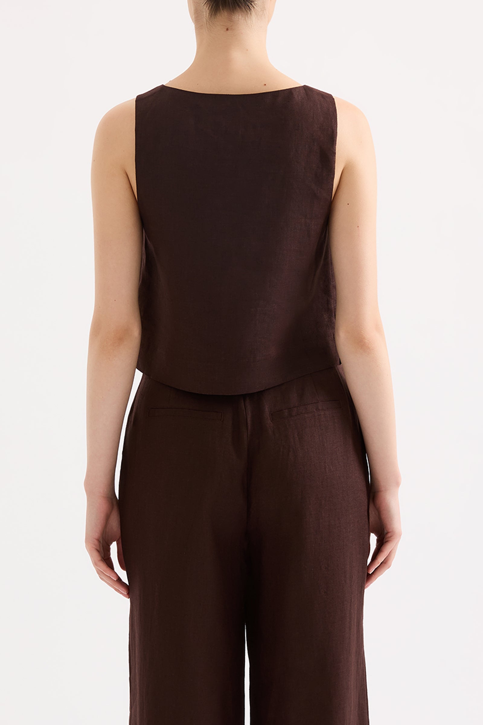 Thilda Linen Top Raisin 