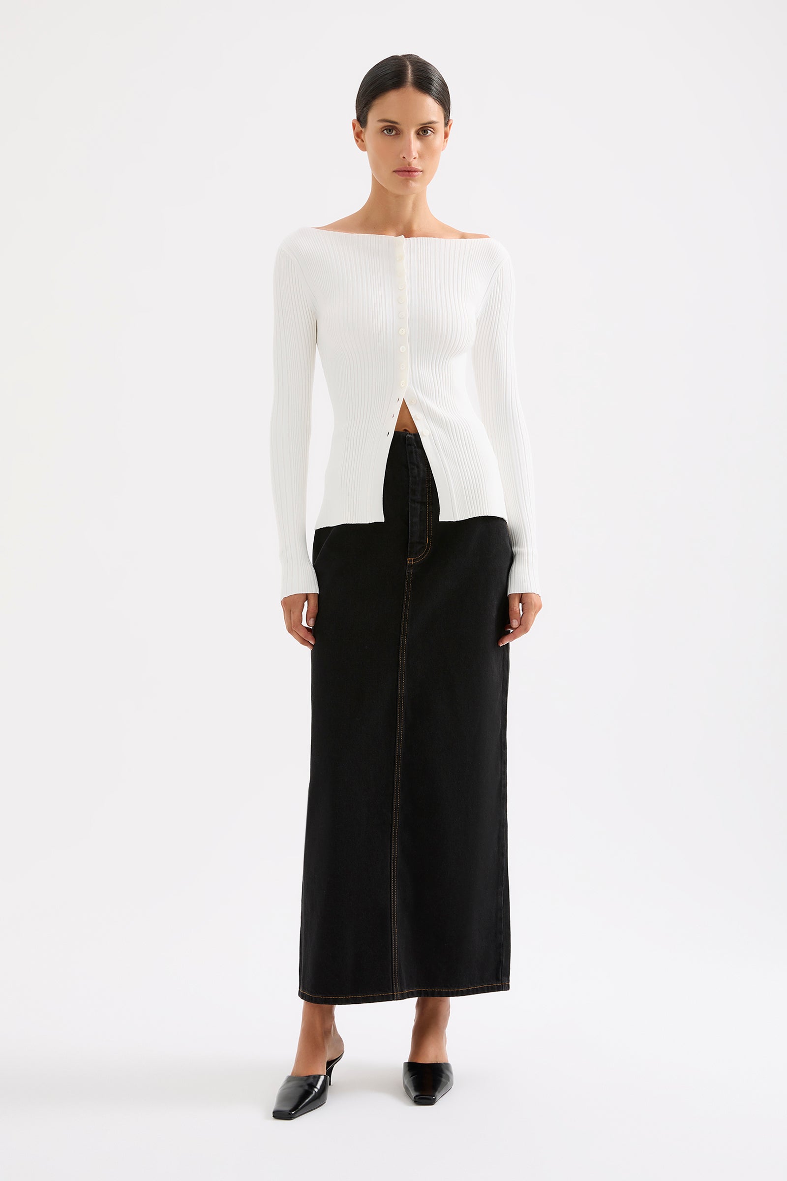 Inaya Denim Skirt Black 