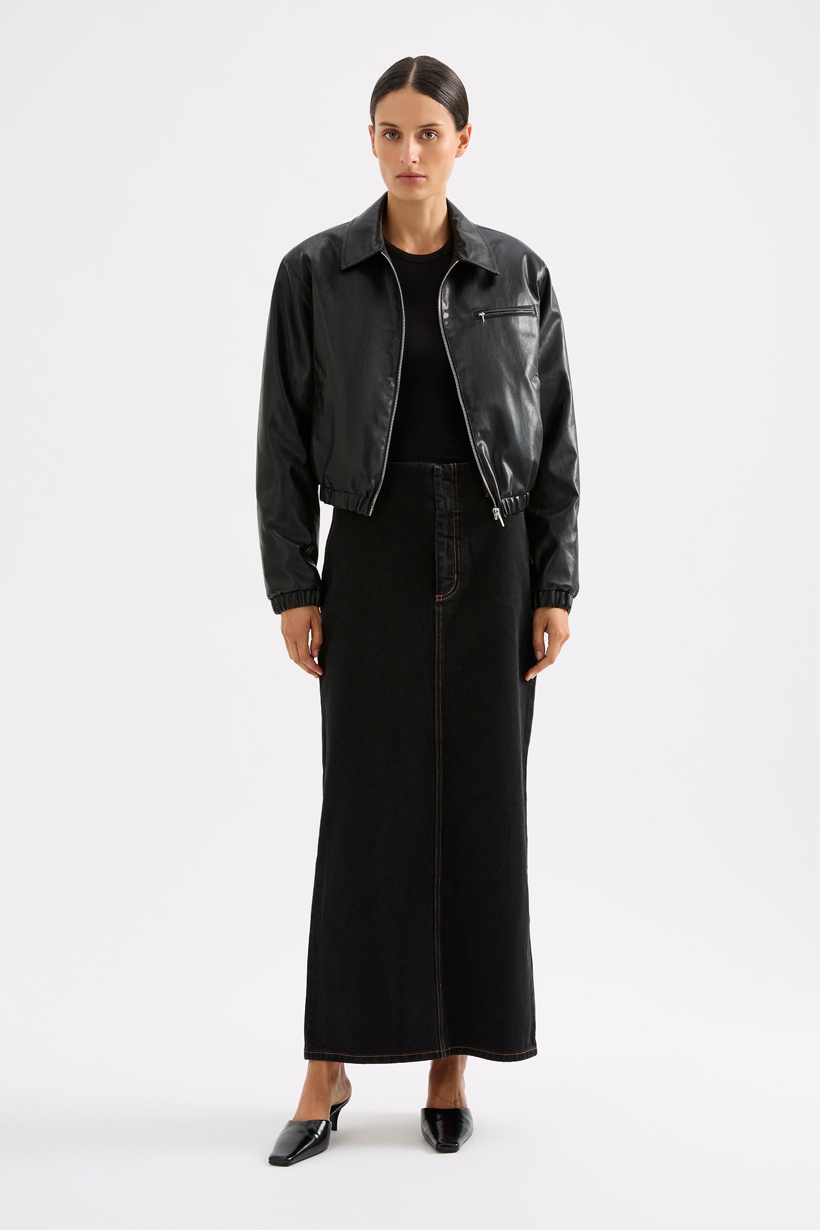 Inaya Denim Skirt Black 