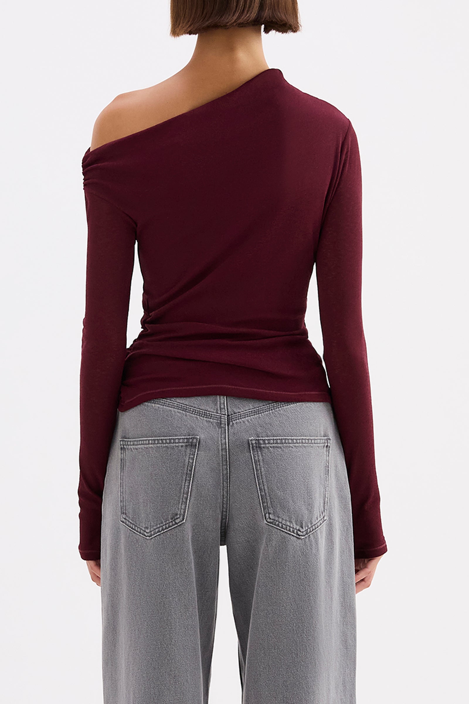 Rue Mesh Ls Top Merlot 