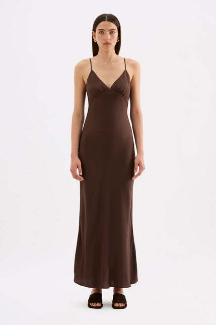 Tilly Tencel Slip Dress Chocolate 