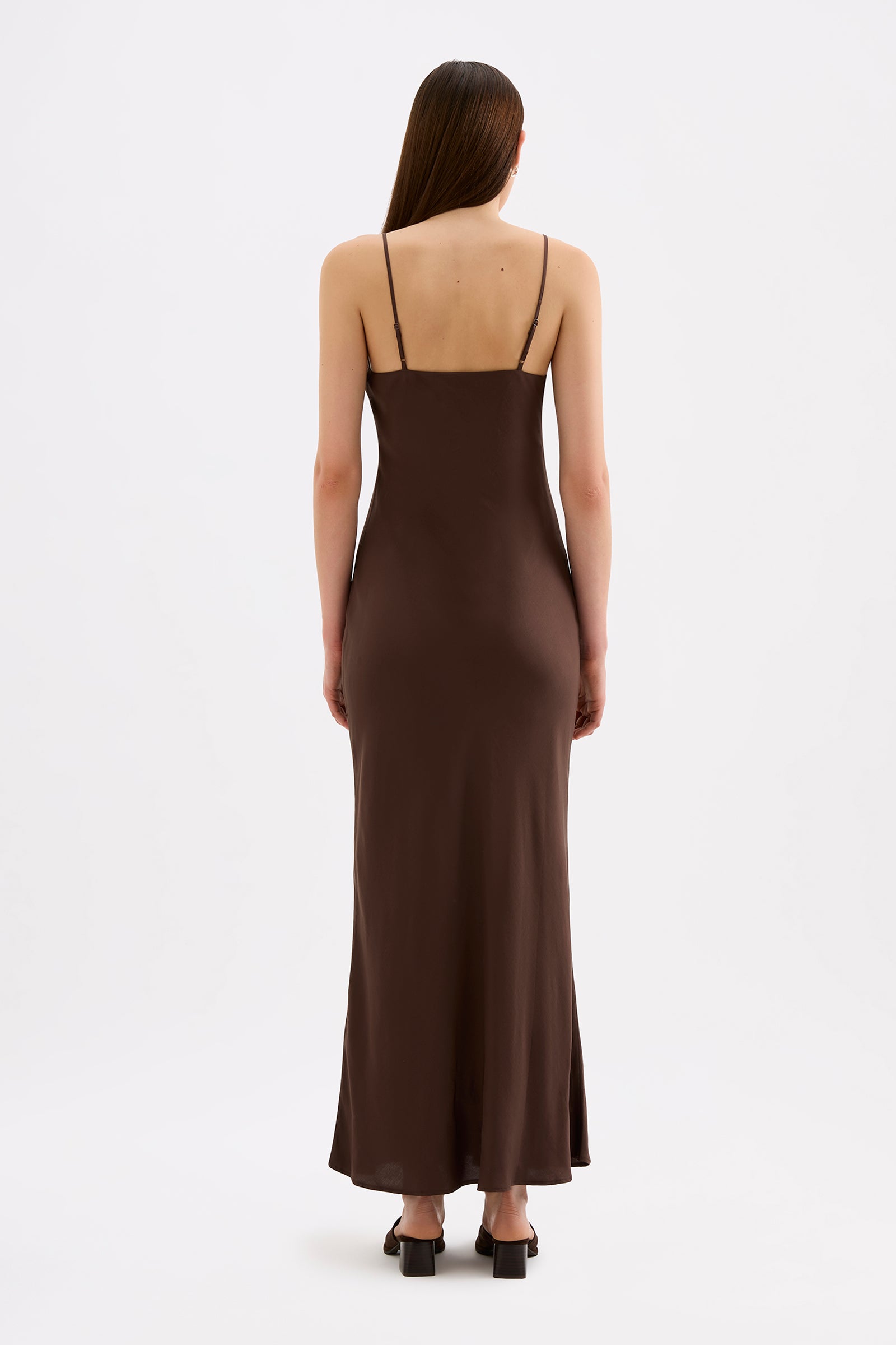 Tilly Tencel Slip Dress Chocolate 